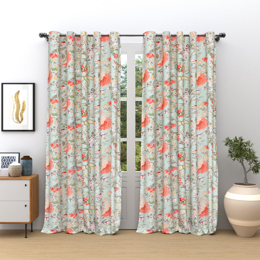 SOFT PETAL ANOKHI HOME WINDOW CURTAIN 9 FEET LONG X 3.75 WIDTH PAIR