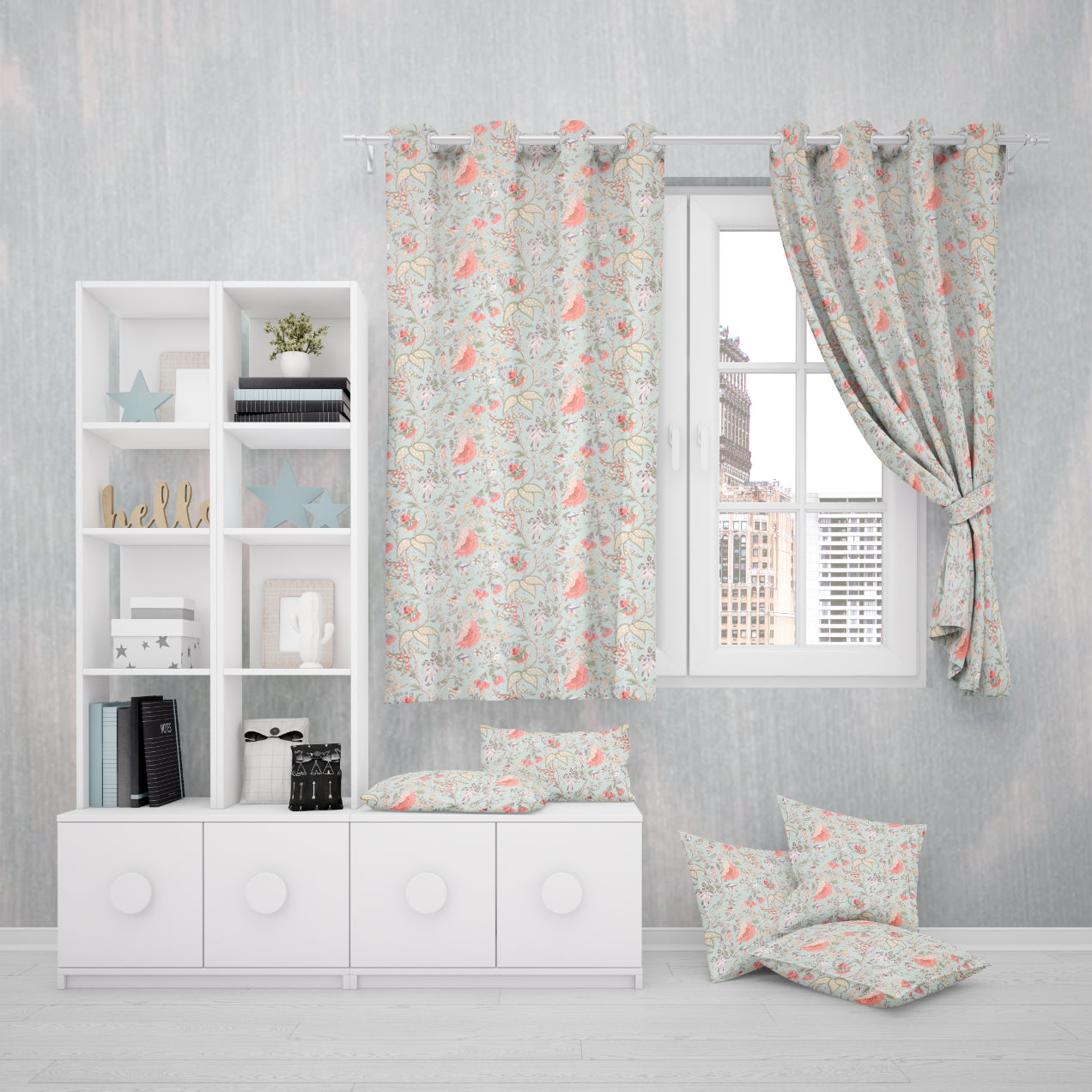 SOFT PETAL ANOKHI HOME WINDOW CURTAIN 5 feet Long x 3.75 Width