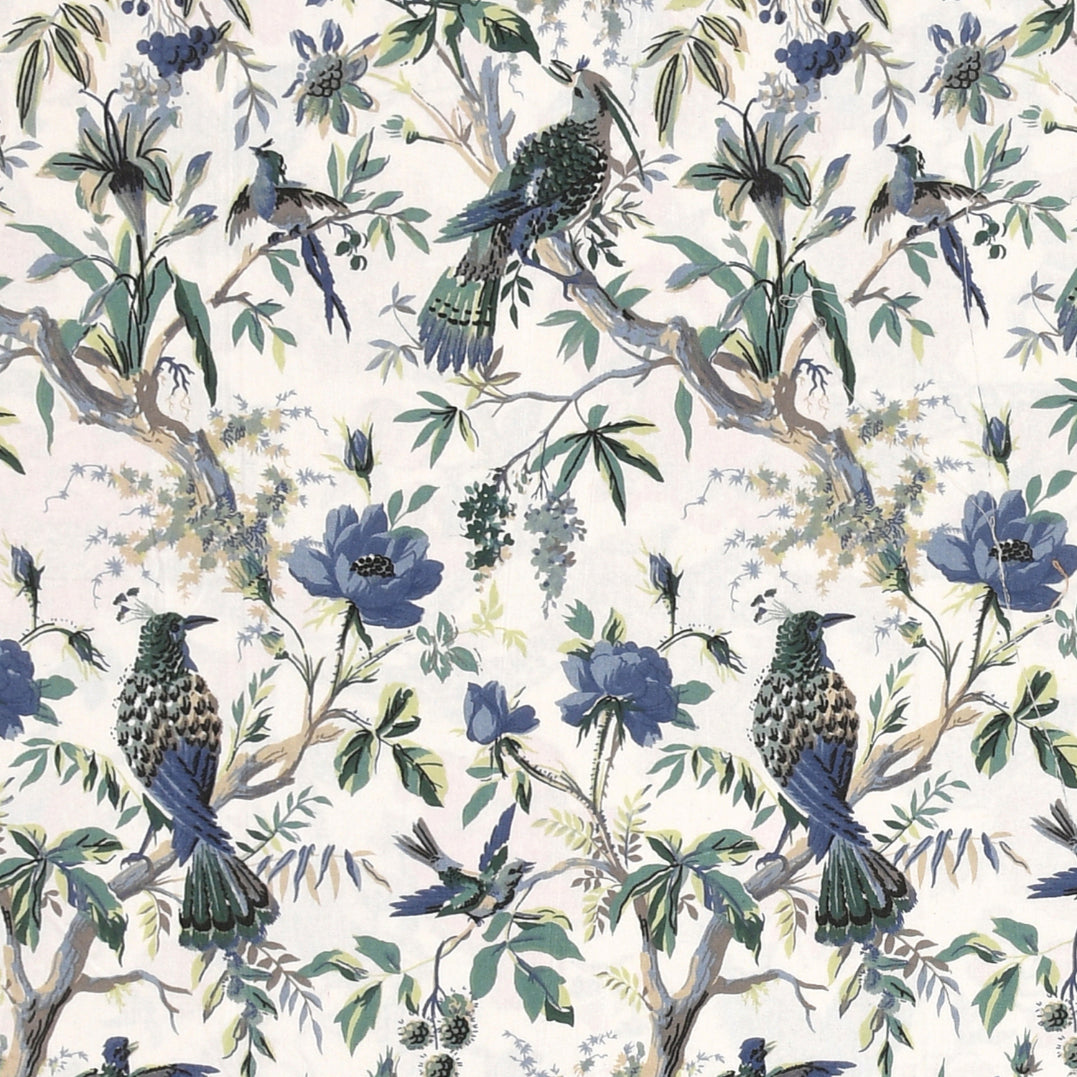 BLUEBIRD BOTANICA ANOKHI HOME WINDOW CURTAIN 9 FEET LONG X 3.75 WIDTH PAIR