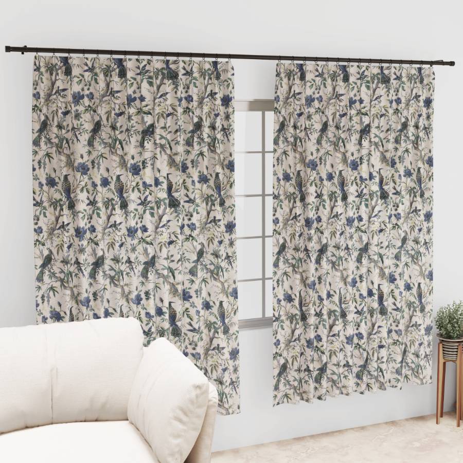 BLUEBIRD BOTANICA ANOKHI HOME WINDOW CURTAIN 7 FEET LONG X 3.75 WIDTH