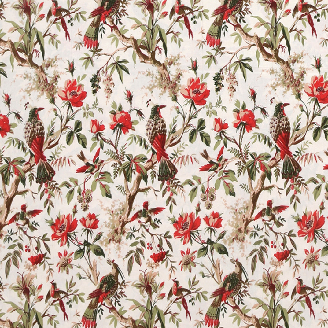 BOTANICAL BIRDS ANOKHI HOME WINDOW CURTAIN 7 FEET LONG X 3.75 WIDTH