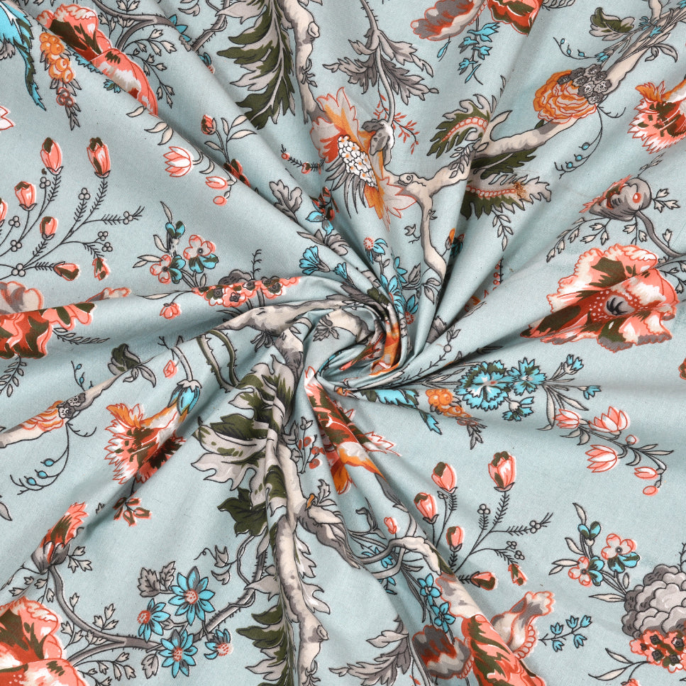 CORAL SKY ANOKHI HOME WINDOW CURTAIN 7 FEET LONG X 3.75 WIDTH