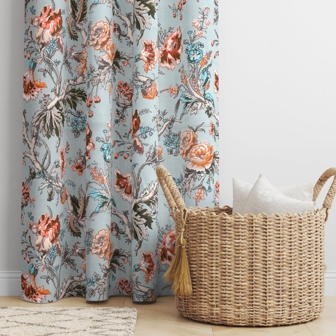 CORAL SKY ANOKHI HOME WINDOW CURTAIN 7 FEET LONG X 3.75 WIDTH