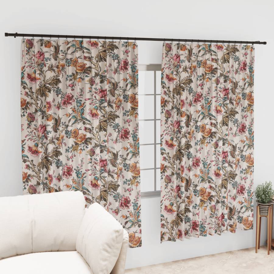 ORNATE BLOSSOM ANOKHI HOME WINDOW CURTAIN 7 FEET LONG X 3.75 WIDTH