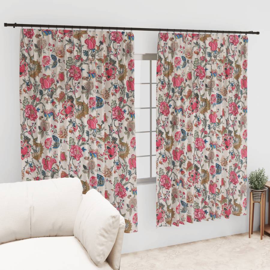 FLORAL FIESTA ANOKHI HOME WINDOW CURTAIN 7 FEET LONG X 3.75 WIDTH