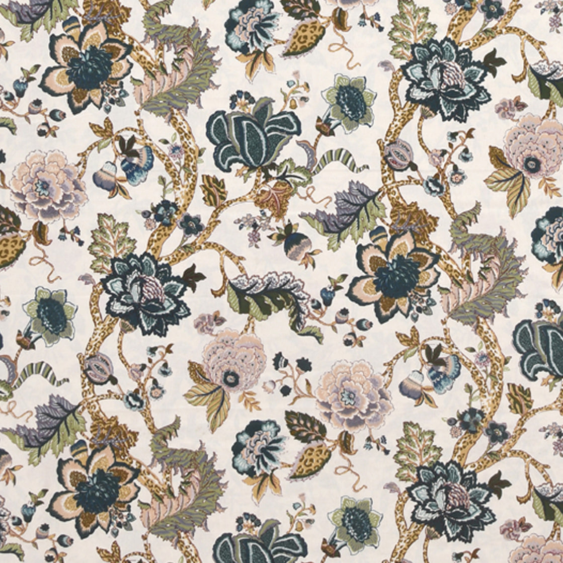 DUSKY PETALS ANOKHI HOME WINDOW CURTAIN 9 FEET LONG X 3.75 WIDTH PAIR