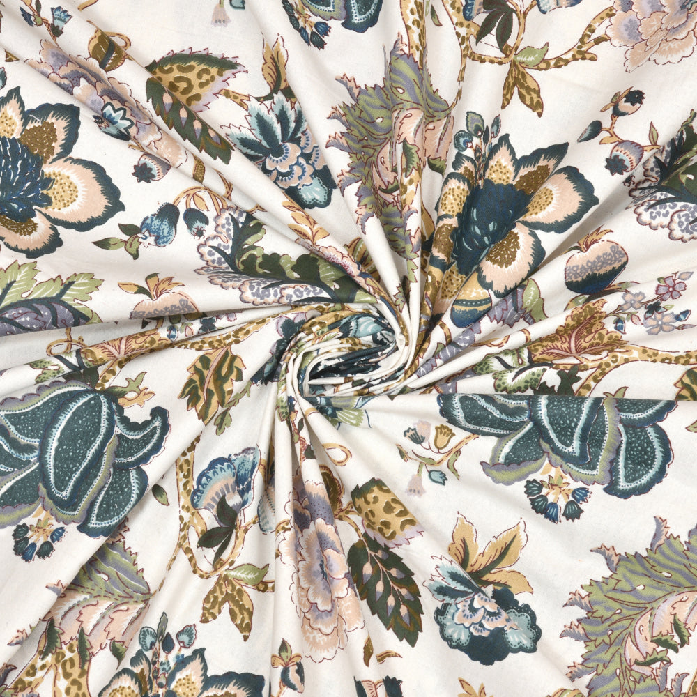 DUSKY PETALS ANOKHI HOME WINDOW CURTAIN 9 FEET LONG X 3.75 WIDTH PAIR