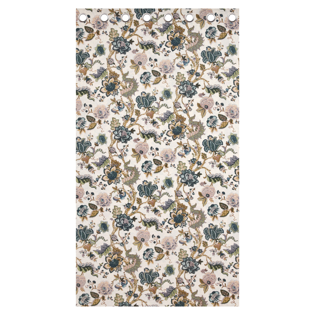 DUSKY PETALS ANOKHI HOME WINDOW CURTAIN 9 FEET LONG X 3.75 WIDTH PAIR