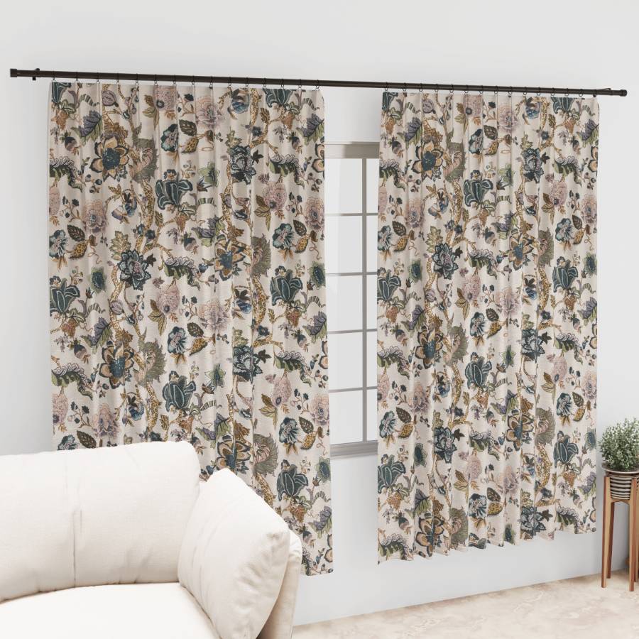 DUSKY PETALS ANOKHI HOME WINDOW CURTAIN 7 FEET LONG X 3.75 WIDTH