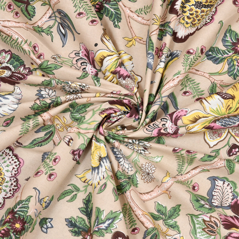 CHIRPING FLORALS ANOKHI HOME WINDOW CURTAIN 9 FEET LONG X 3.75 WIDTH PAIR