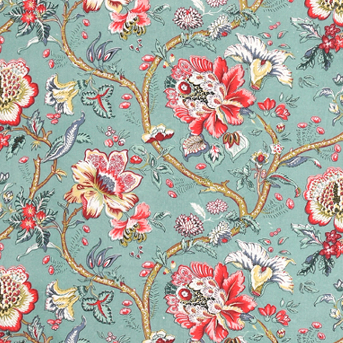 AZURE PETALS ANOKHI HOME WINDOW CURTAIN 9 FEET LONG X 3.75 WIDTH PAIR