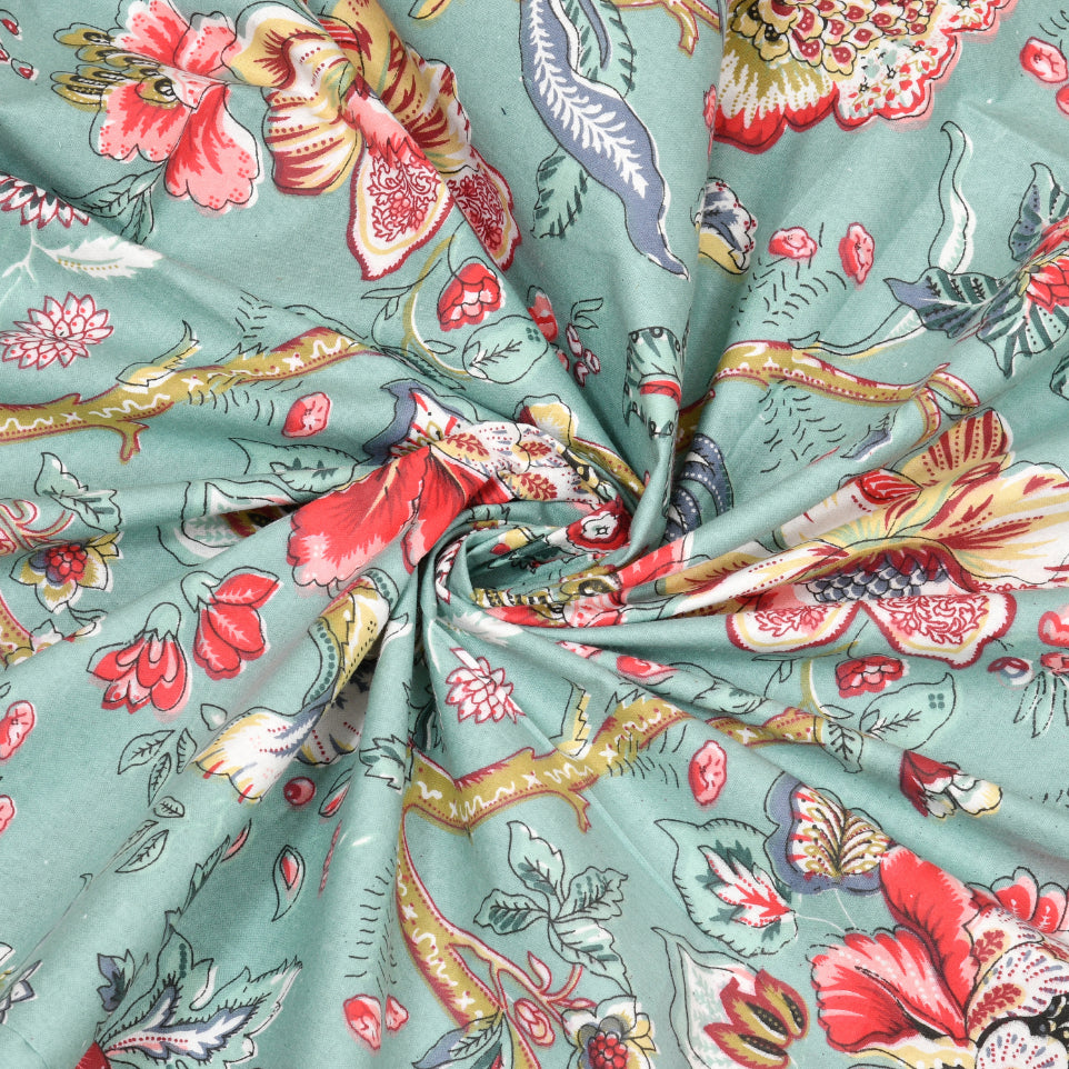 AZURE PETALS ANOKHI HOME WINDOW CURTAIN 7 FEET LONG X 3.75 WIDTH