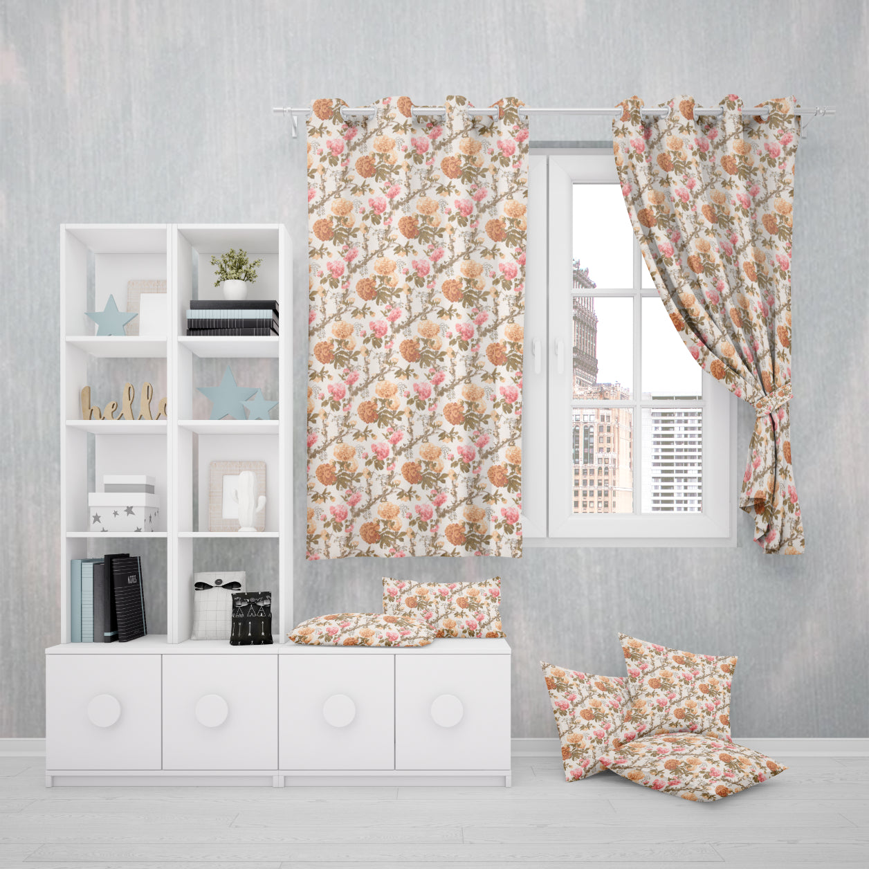AUTUMN GARDEN ANOKHI HOME WINDOW CURTAIN 5 feet Long x 3.75 Width