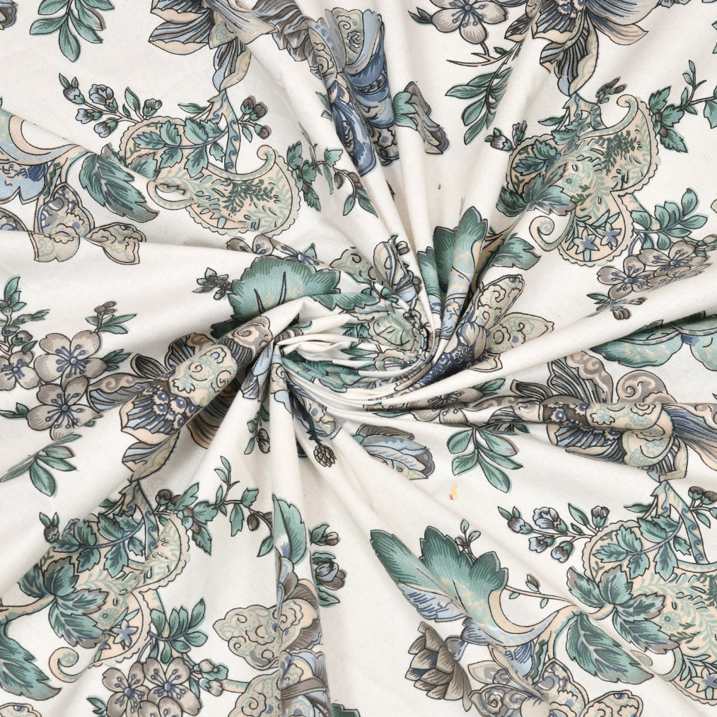 ICY BLOOM ANOKHI HOME WINDOW CURTAIN 9 FEET LONG X 3.75 WIDTH PAIR