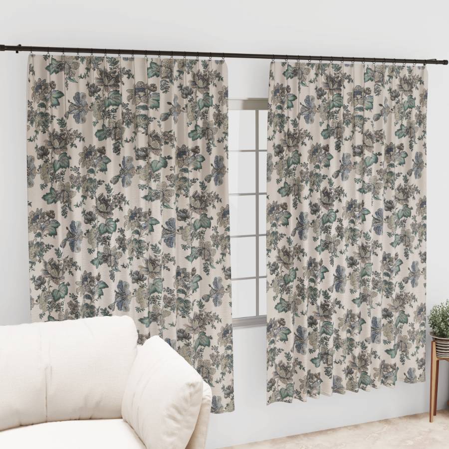 ICY BLOOM ANOKHI HOME WINDOW CURTAIN 7 FEET LONG X 3.75 WIDTH