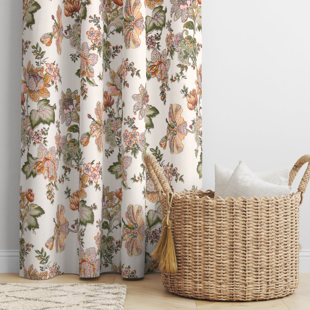 TANGERINE TRAILS ANOKHI HOME WINDOW CURTAIN 9 FEET LONG X 3.75 WIDTH PAIR