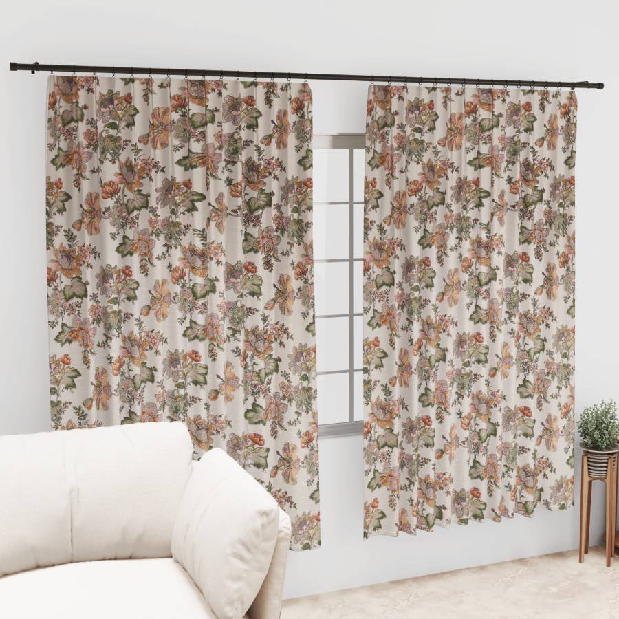 TANGERINE TRAILS ANOKHI HOME WINDOW CURTAIN 7 FEET LONG X 3.75 WIDTH
