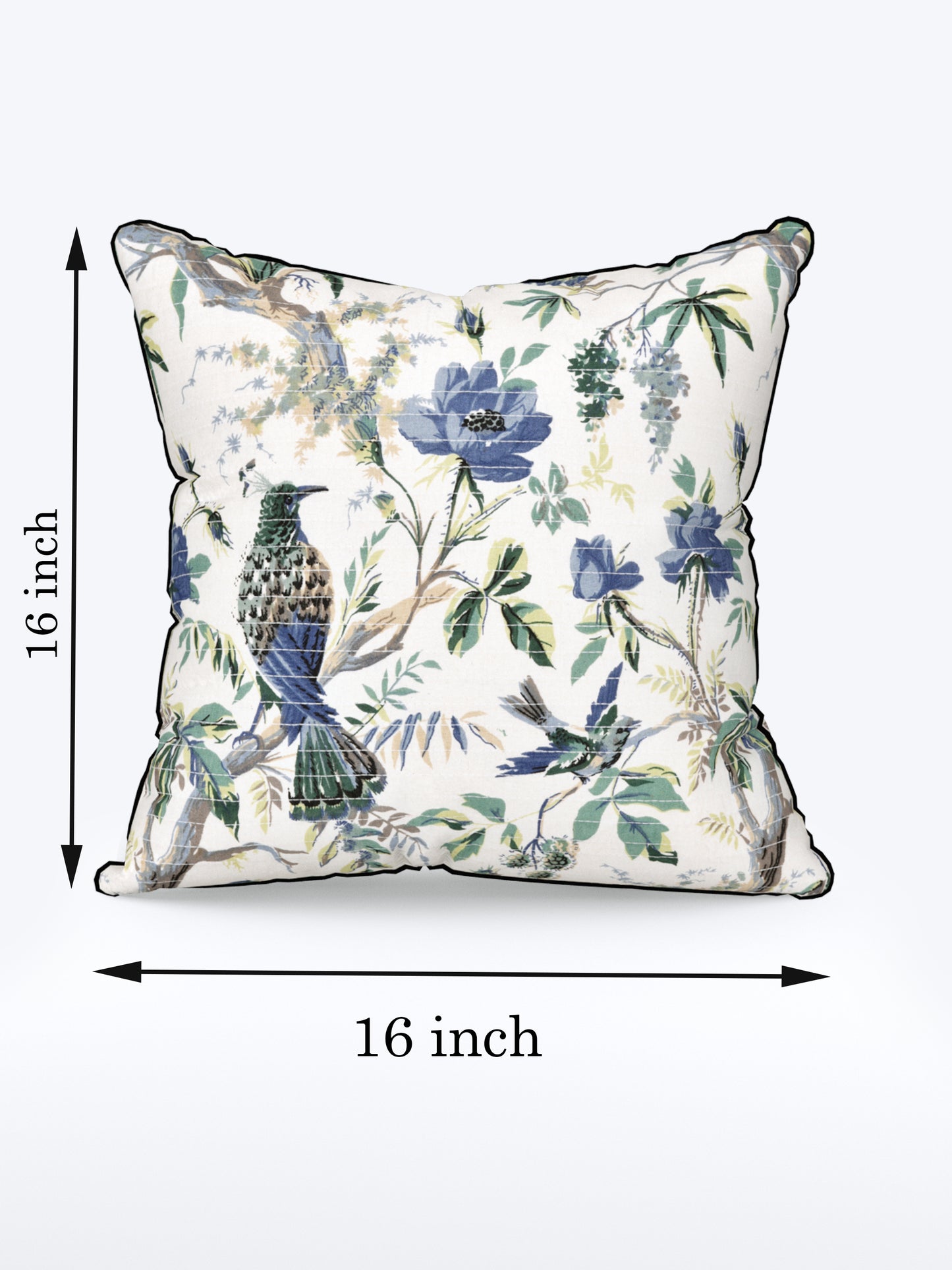 Bluebird Botanica Anokhi Cotton Cushion Covers - 16x16 Inches