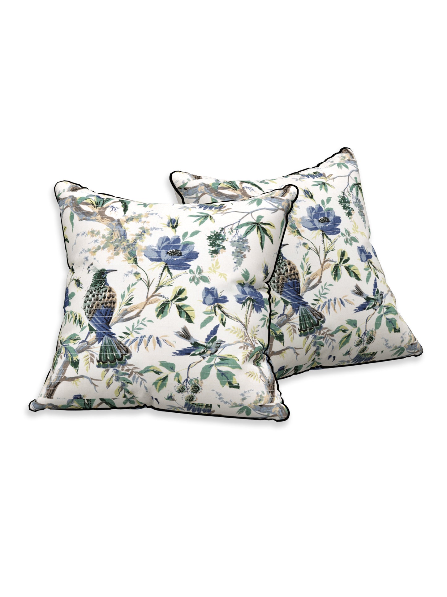 Bluebird Botanica Anokhi Cotton Cushion Covers - 16x16 Inches