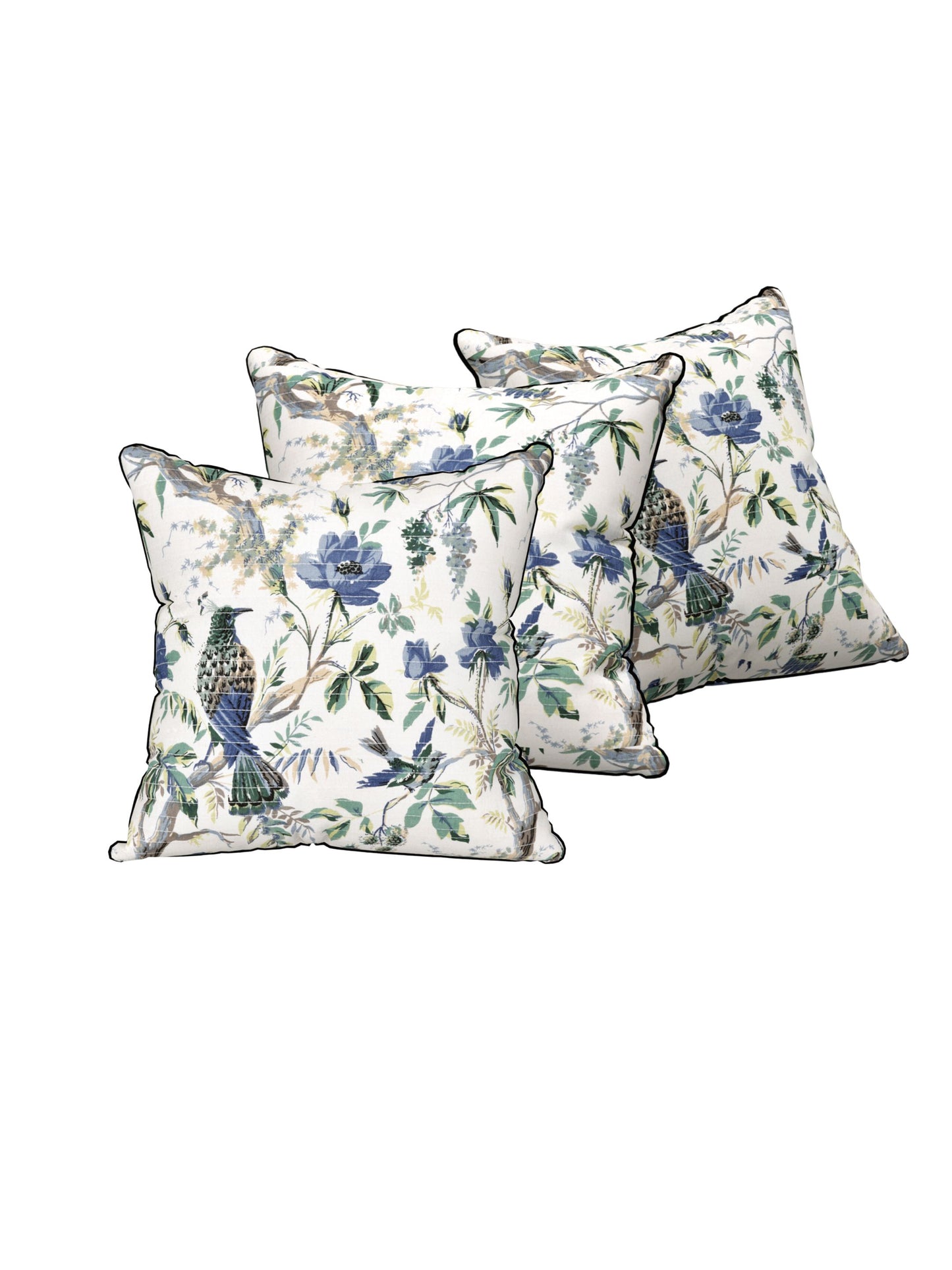 Bluebird Botanica Anokhi Cotton Cushion Covers - 16x16 Inches
