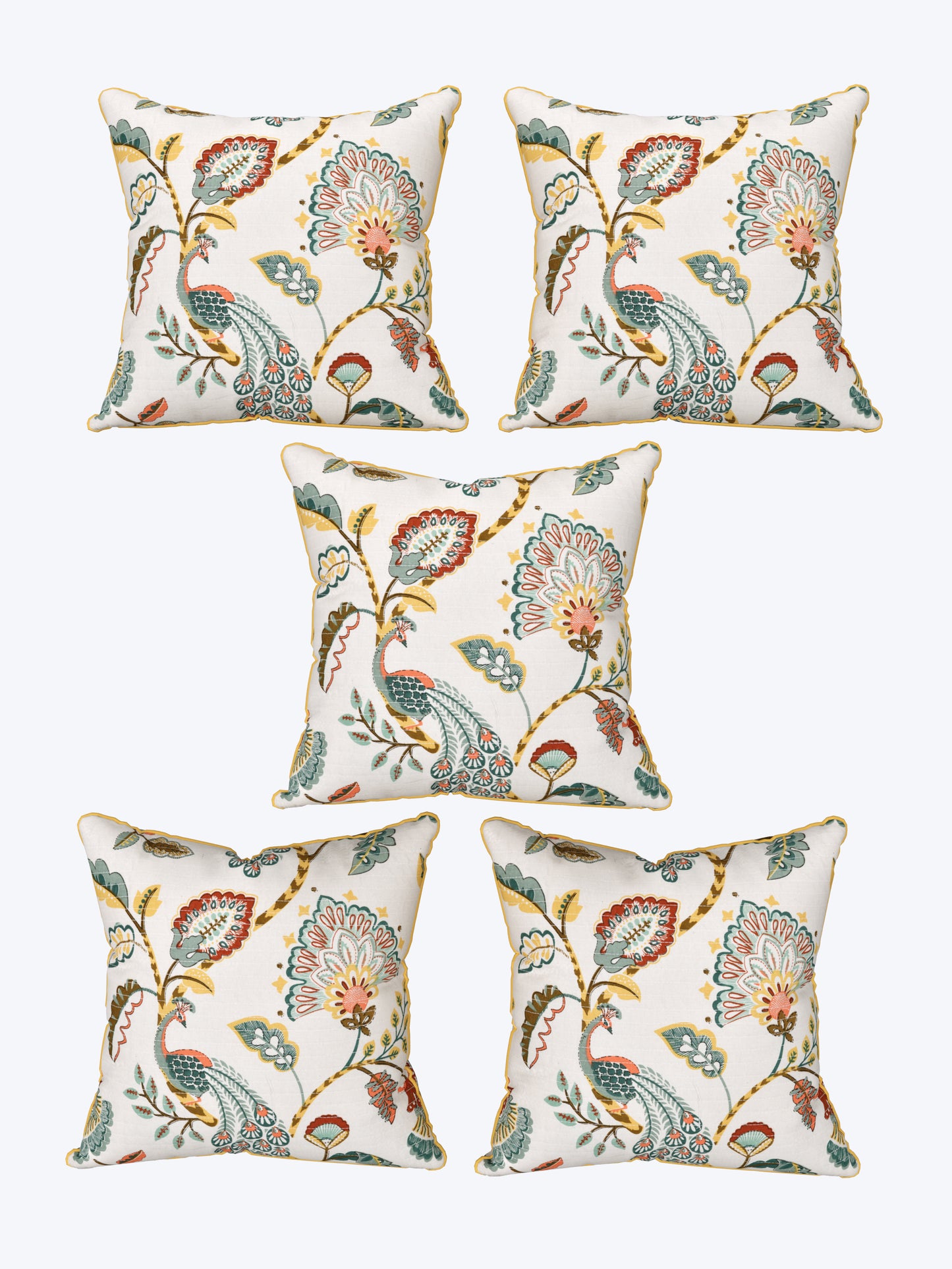 Paisley Charm Anokhi Cotton Cushion Covers - 16x16 Inches
