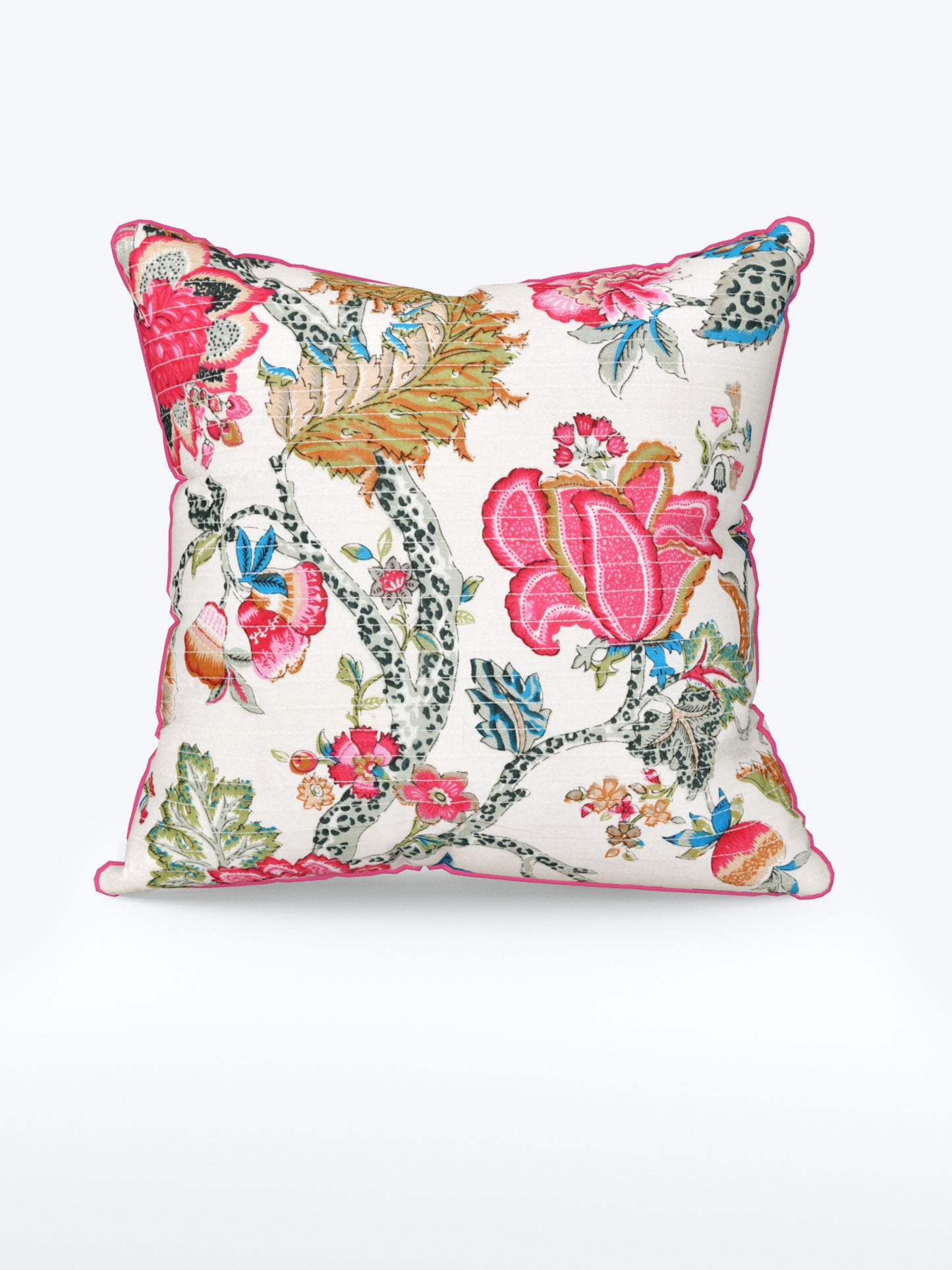 Floral Fiesta Anokhi Cotton Cushion Covers - 16x16 Inches
