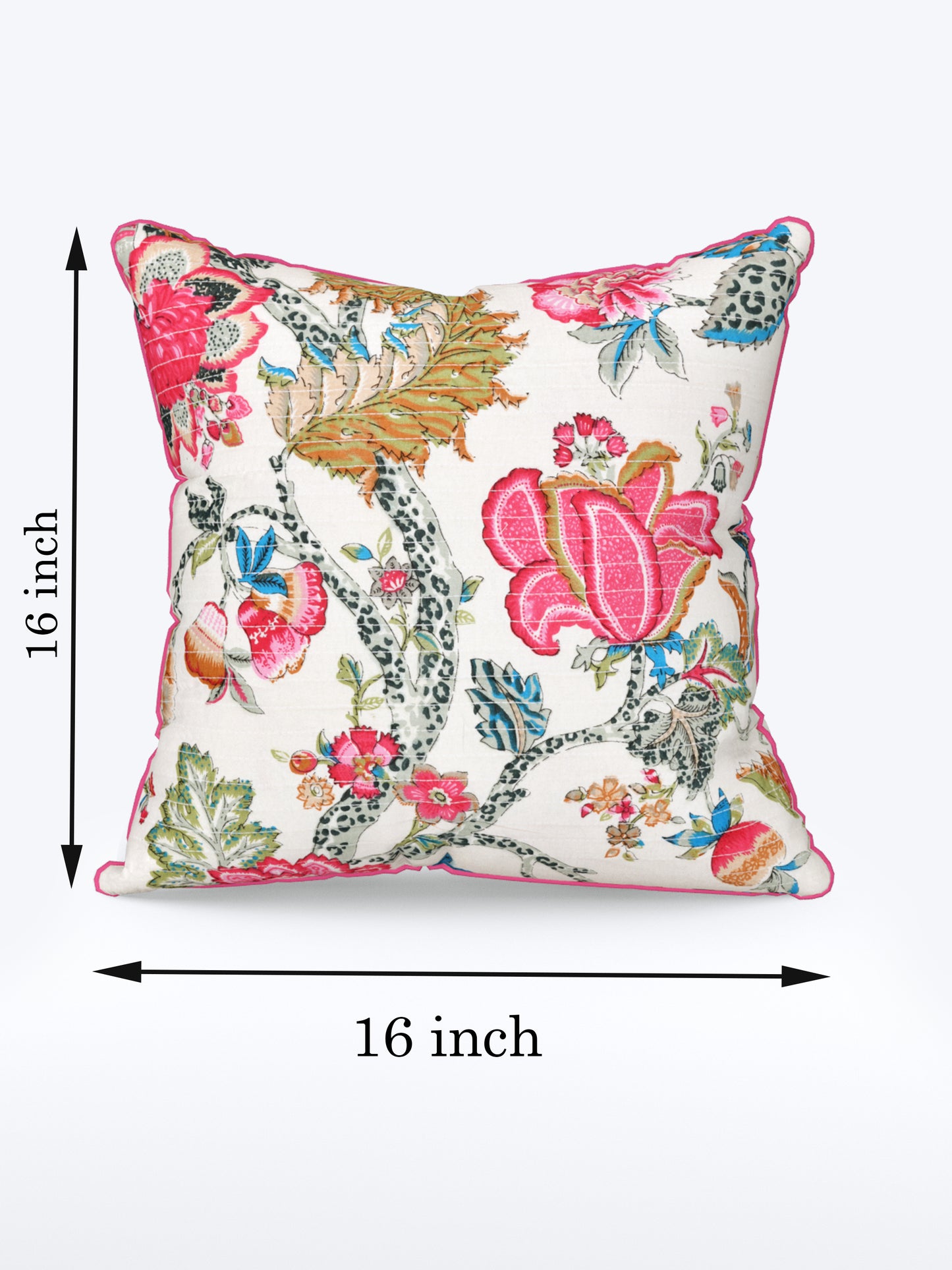 Floral Fiesta Anokhi Cotton Cushion Covers - 16x16 Inches