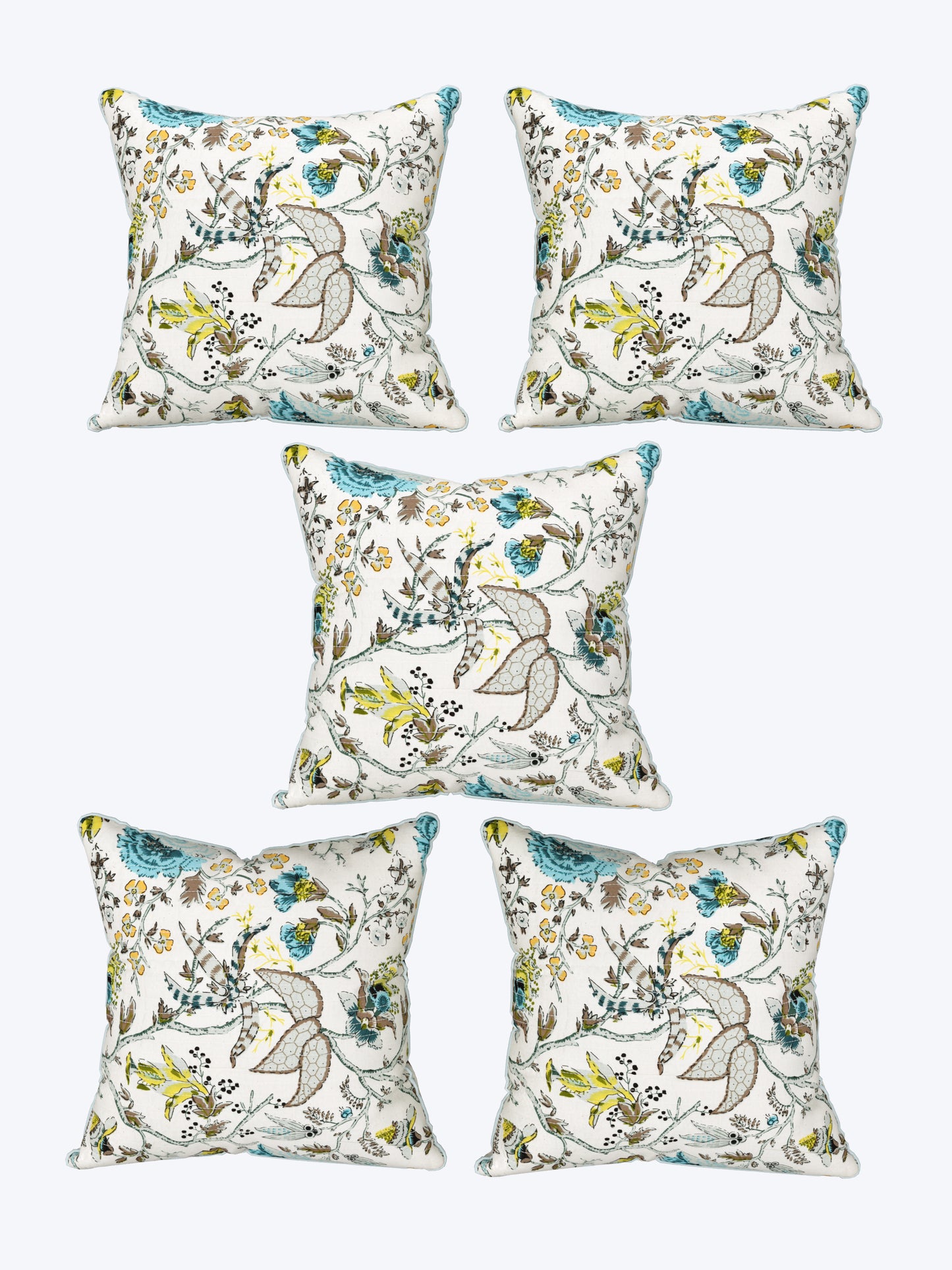Spring Whisper Anokhi Cotton Cushion Covers - 16x16 Inches