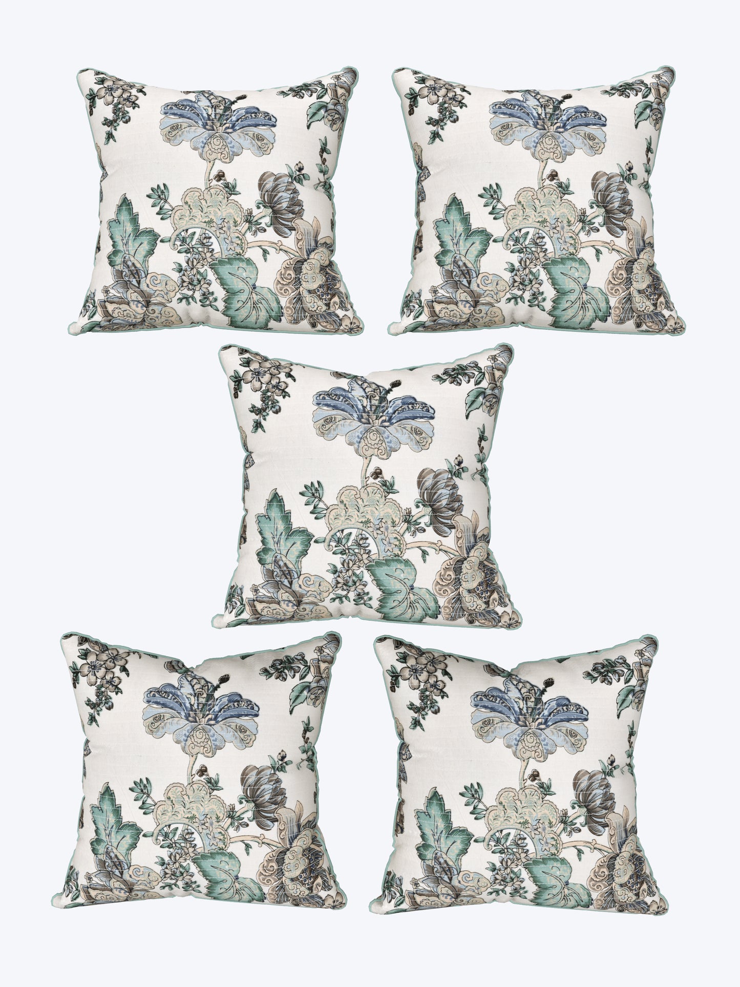 Icy Bloom Anokhi Cotton Cushion Covers - 16x16 Inches