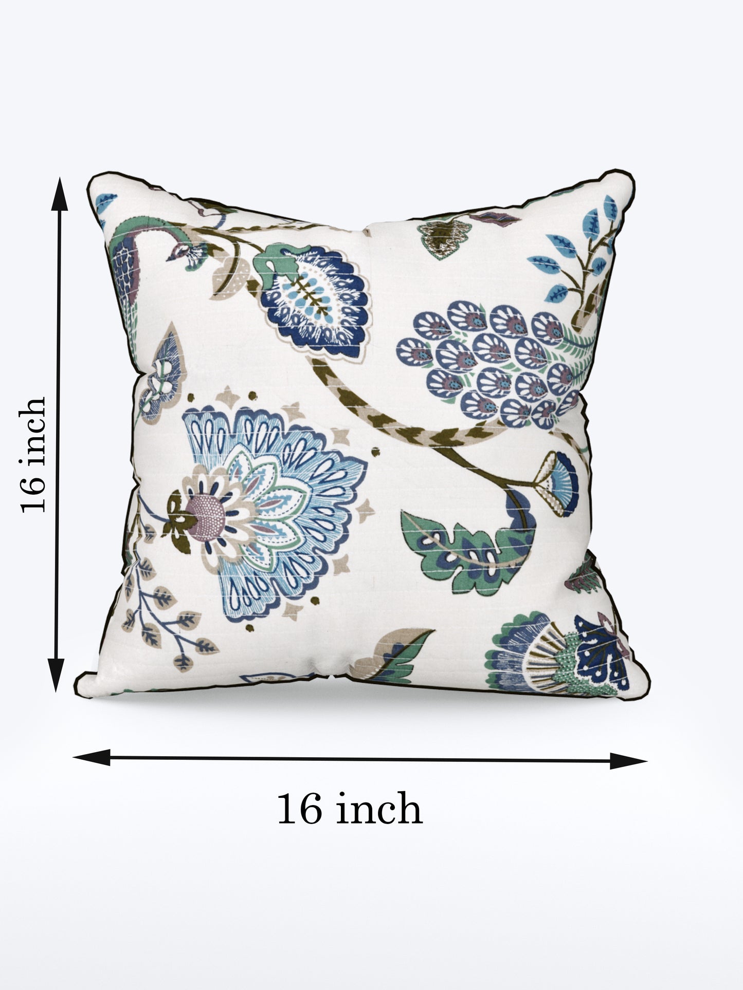 Serene Garden Anokhi Cotton Cushion Covers - 16x16 Inches