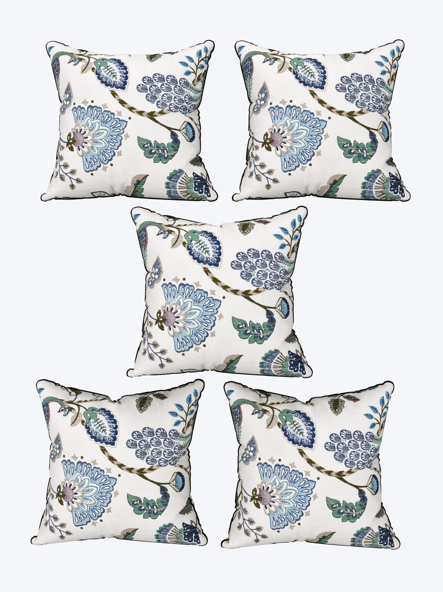 Serene Garden Anokhi Cotton Cushion Covers - 16x16 Inches