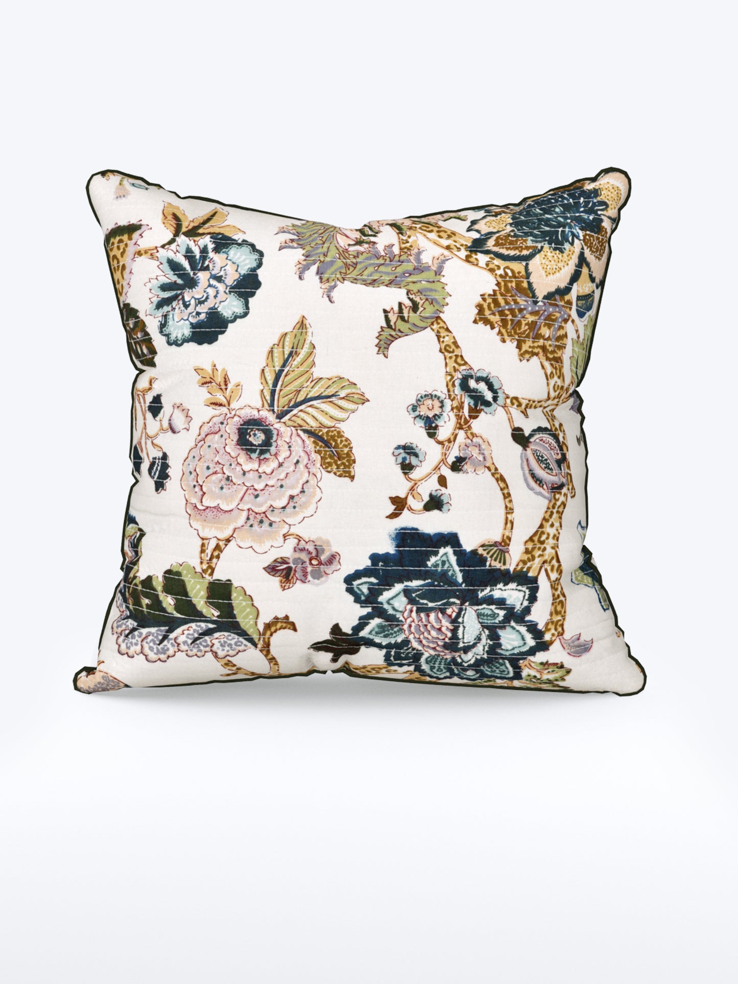 Dusky Petals Anokhi Cotton Cushion Covers - 16x16 Inches