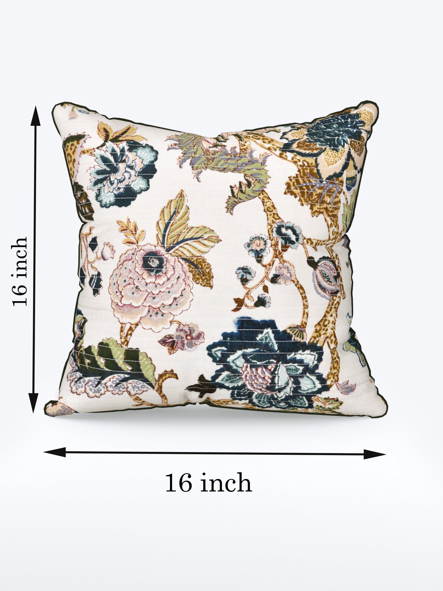 Dusky Petals Anokhi Cotton Cushion Covers - 16x16 Inches