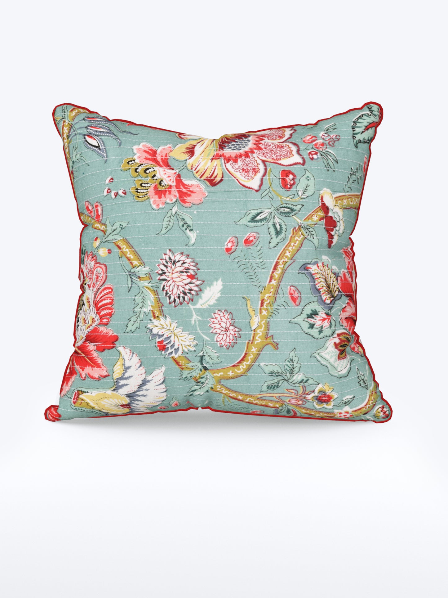 Azure Petals Anokhi Cotton Cushion Covers - 16x16 Inches