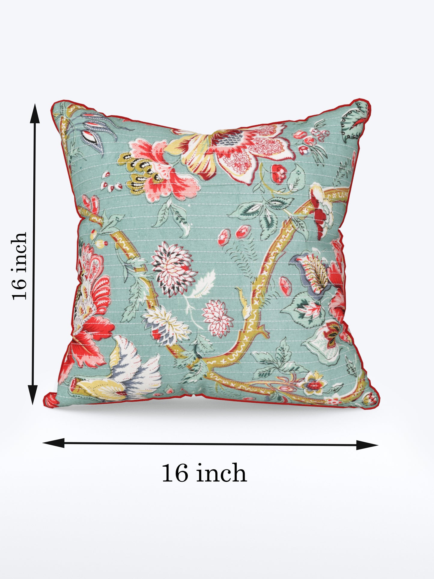 Azure Petals Anokhi Cotton Cushion Covers - 16x16 Inches