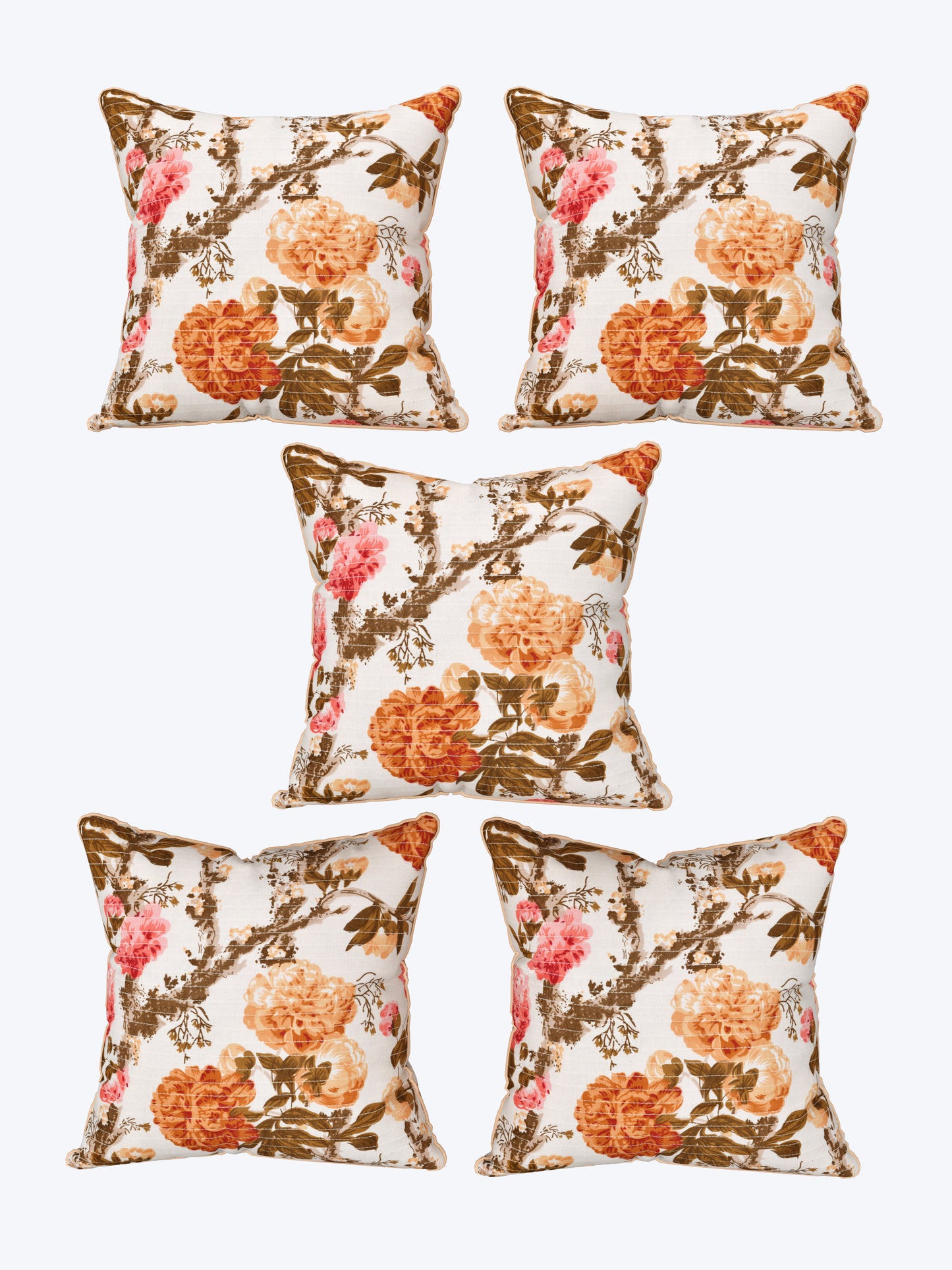 Autumn Garden Anokhi Cotton Cushion Covers - 16x16 Inches