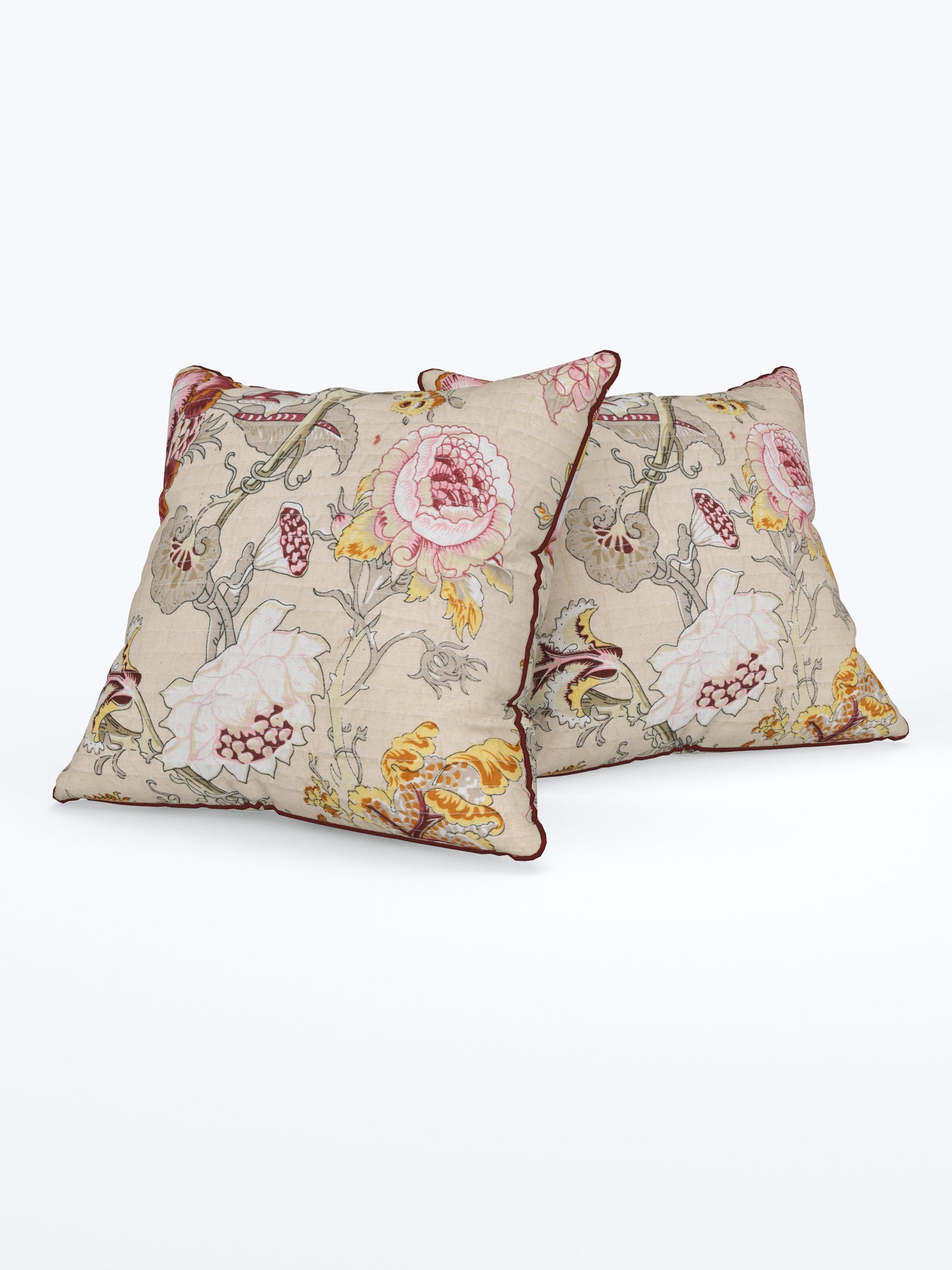 Gul Rohi Anokhi Cotton Cushion Covers - 16x16 Inches