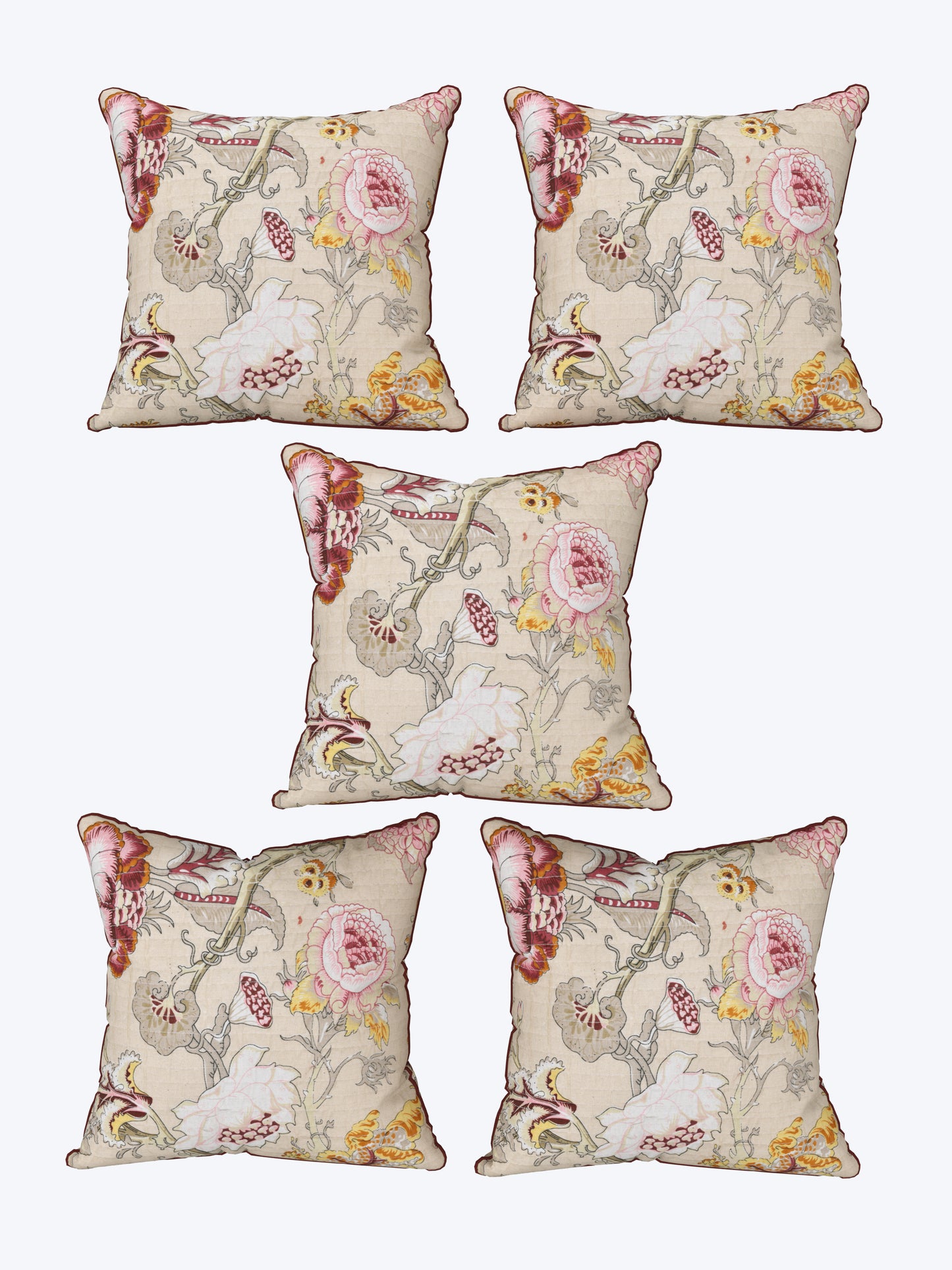 Gul Rohi Anokhi Cotton Cushion Covers - 16x16 Inches
