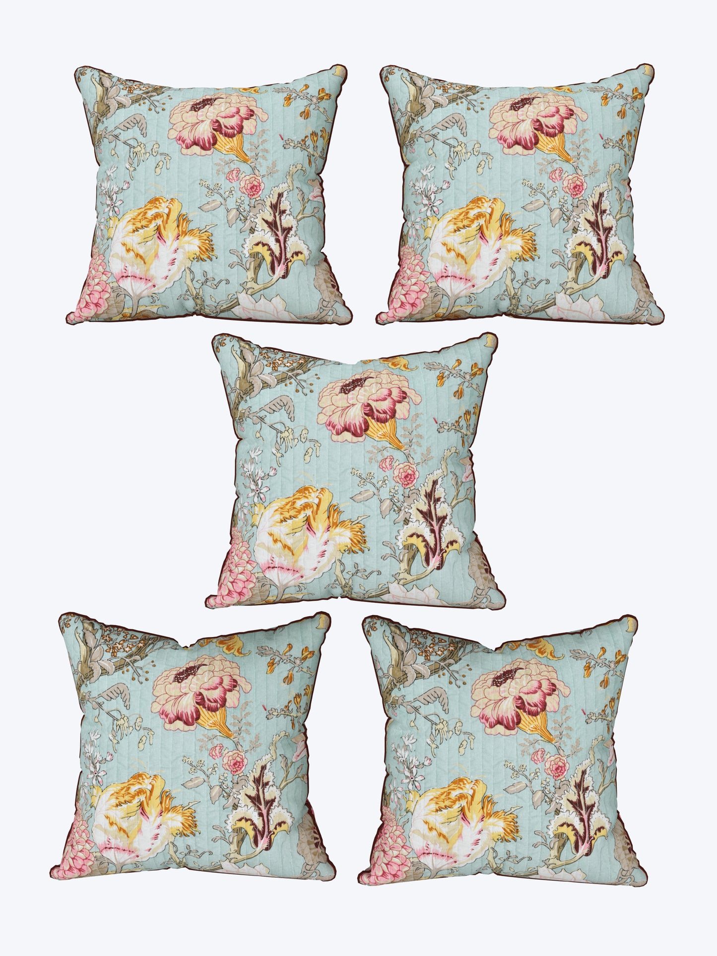 Gulrangi Baithak Anokhi Cotton Cushion Covers - 16x16 Inches