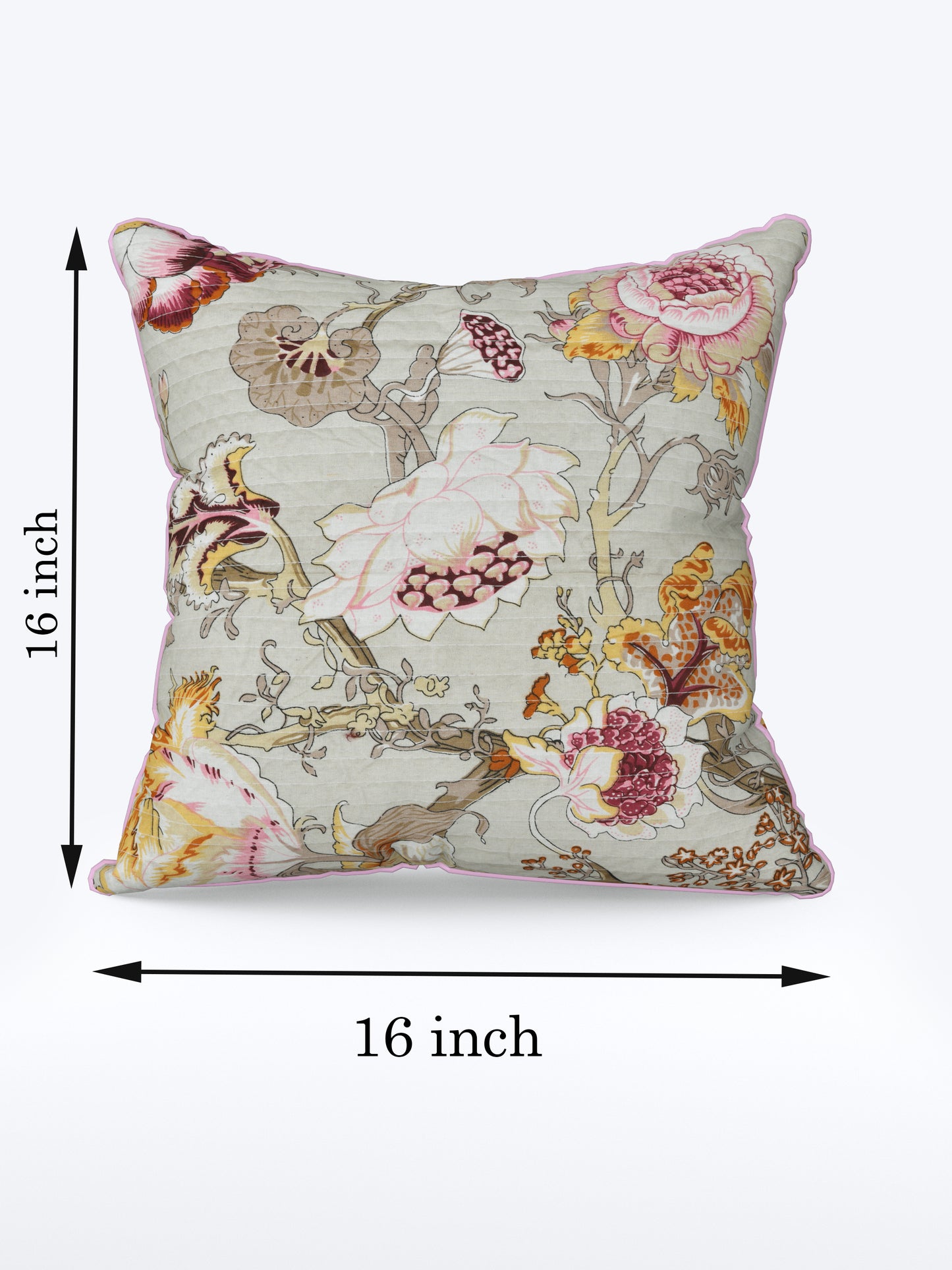 Gulaabo Bagh Anokhi Cotton Cushion Covers - 16x16 Inches
