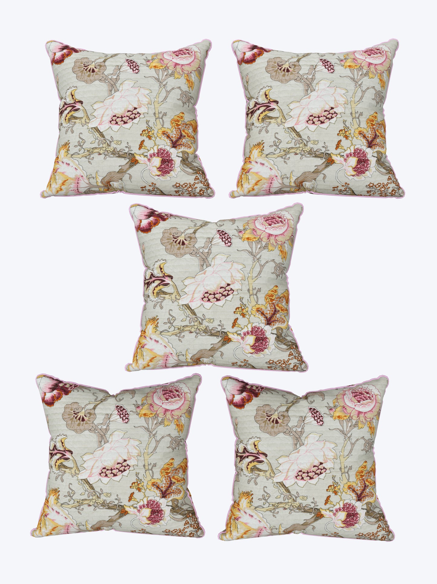 Gulaabo Bagh Anokhi Cotton Cushion Covers - 16x16 Inches