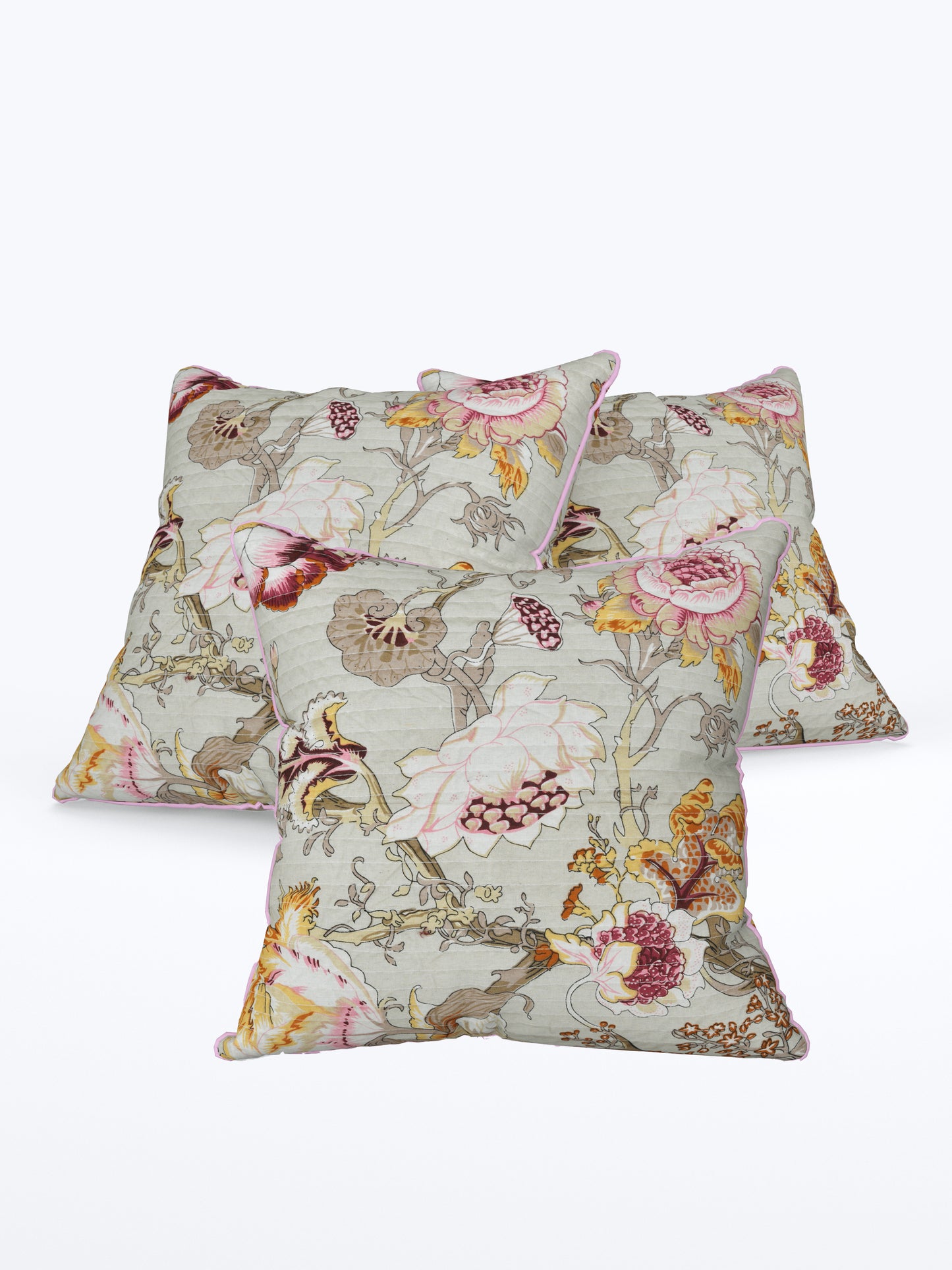 Gulaabo Bagh Anokhi Cotton Cushion Covers - 16x16 Inches