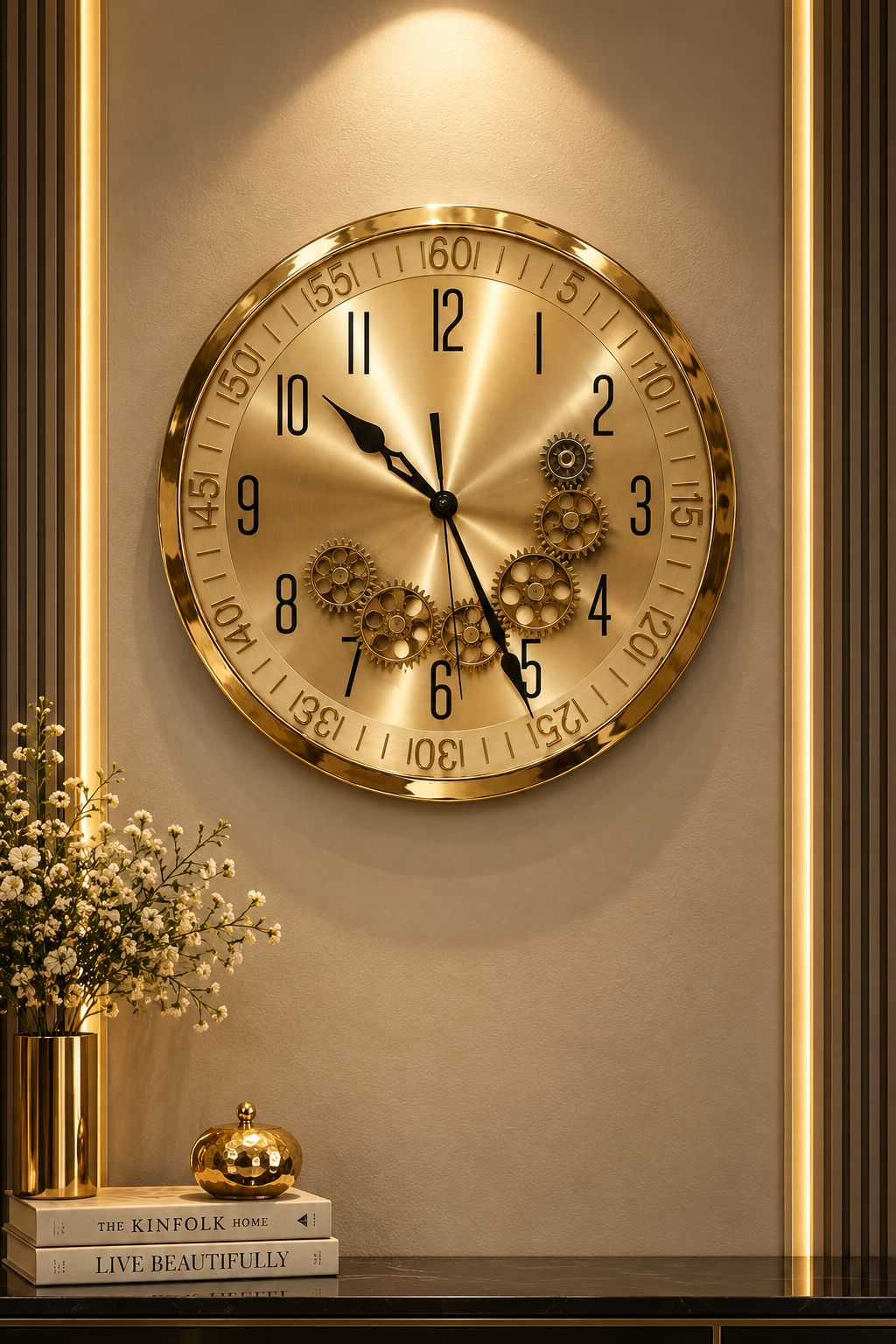 Golden Gearwork Luxury Wall Clock
