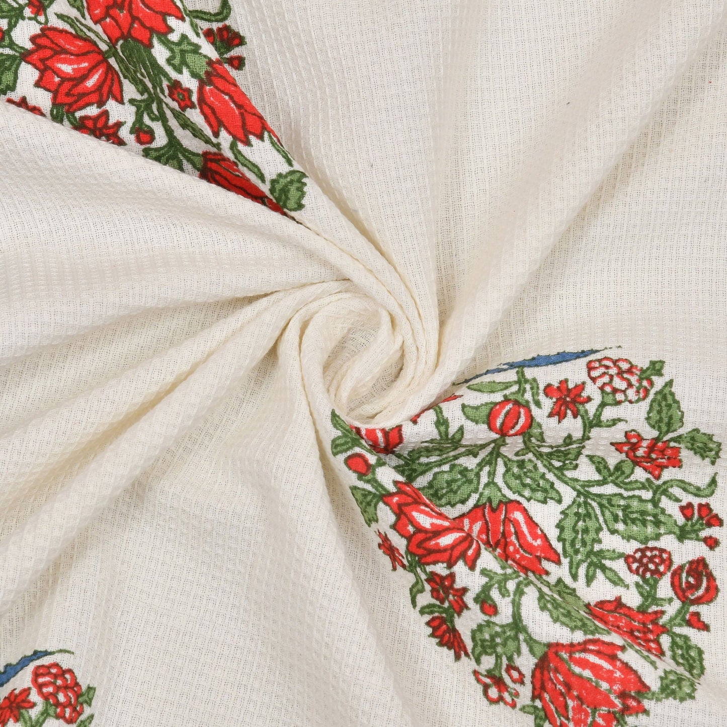 Azure Bloom waffle Towel Set