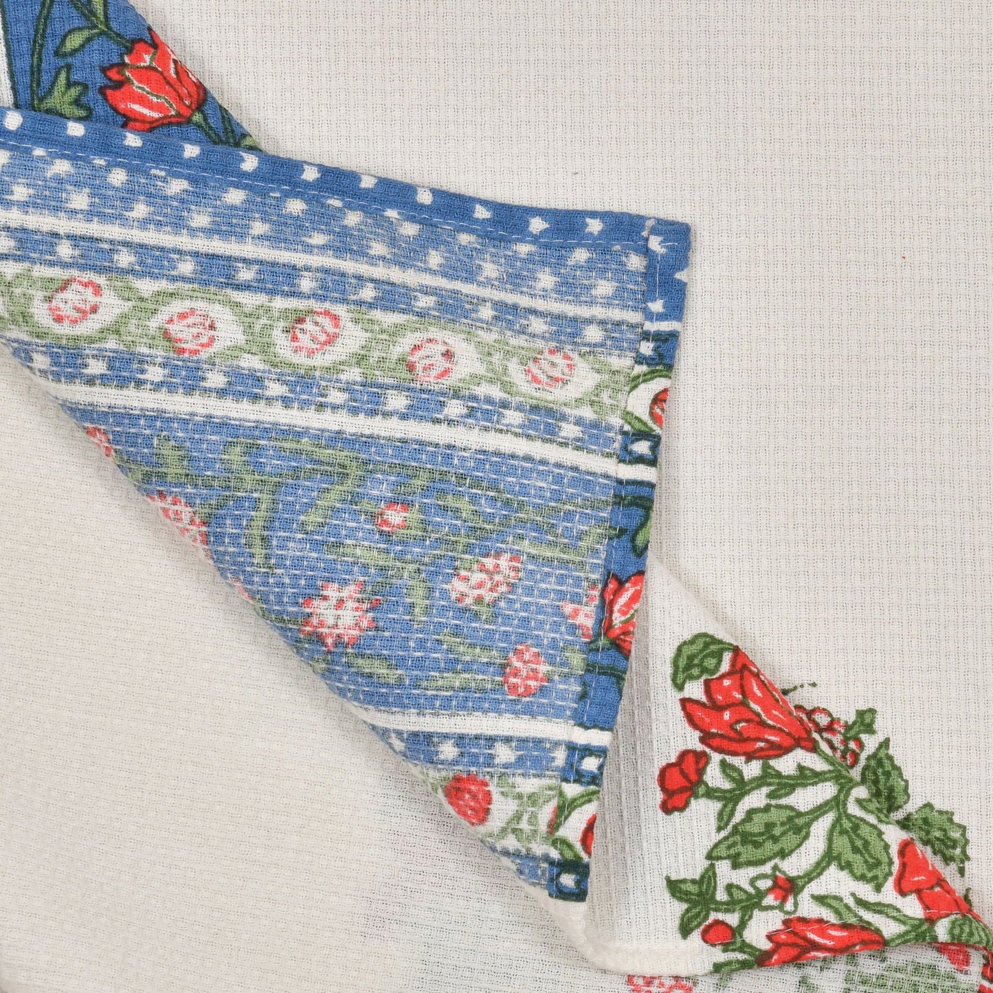 Azure Bloom waffle Towel Set