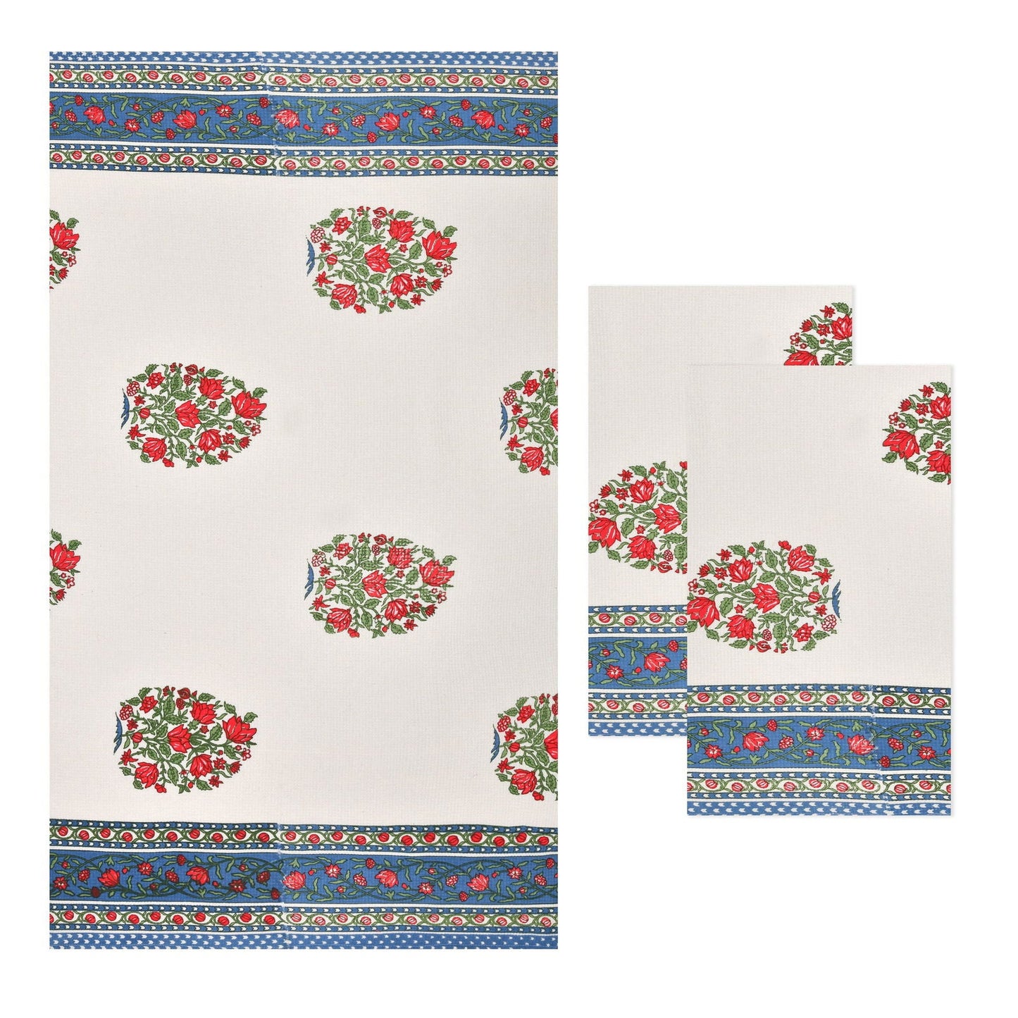 Azure Bloom waffle Towel Set