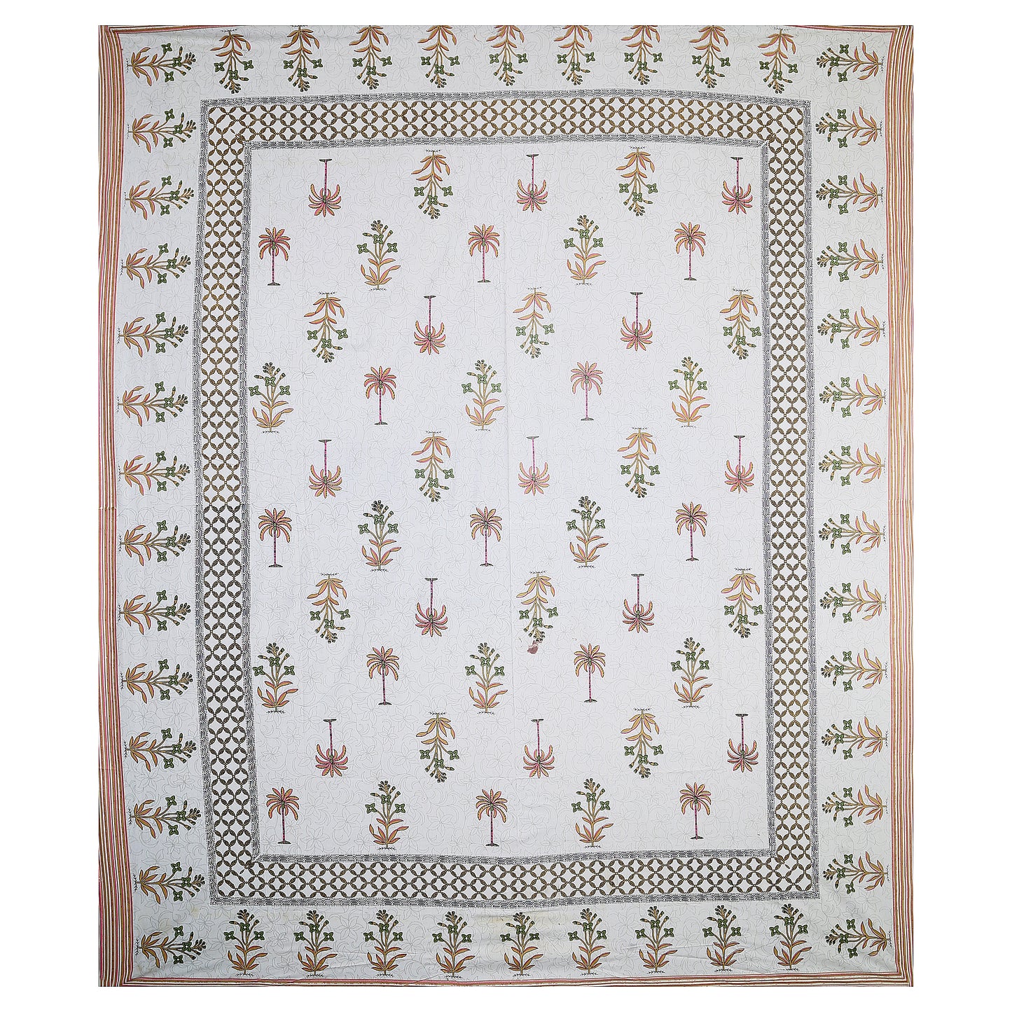 Blossom Bazaar – Premium Cotton Jaipuri Printed Double Bedsheet with 2 Pillow Covers