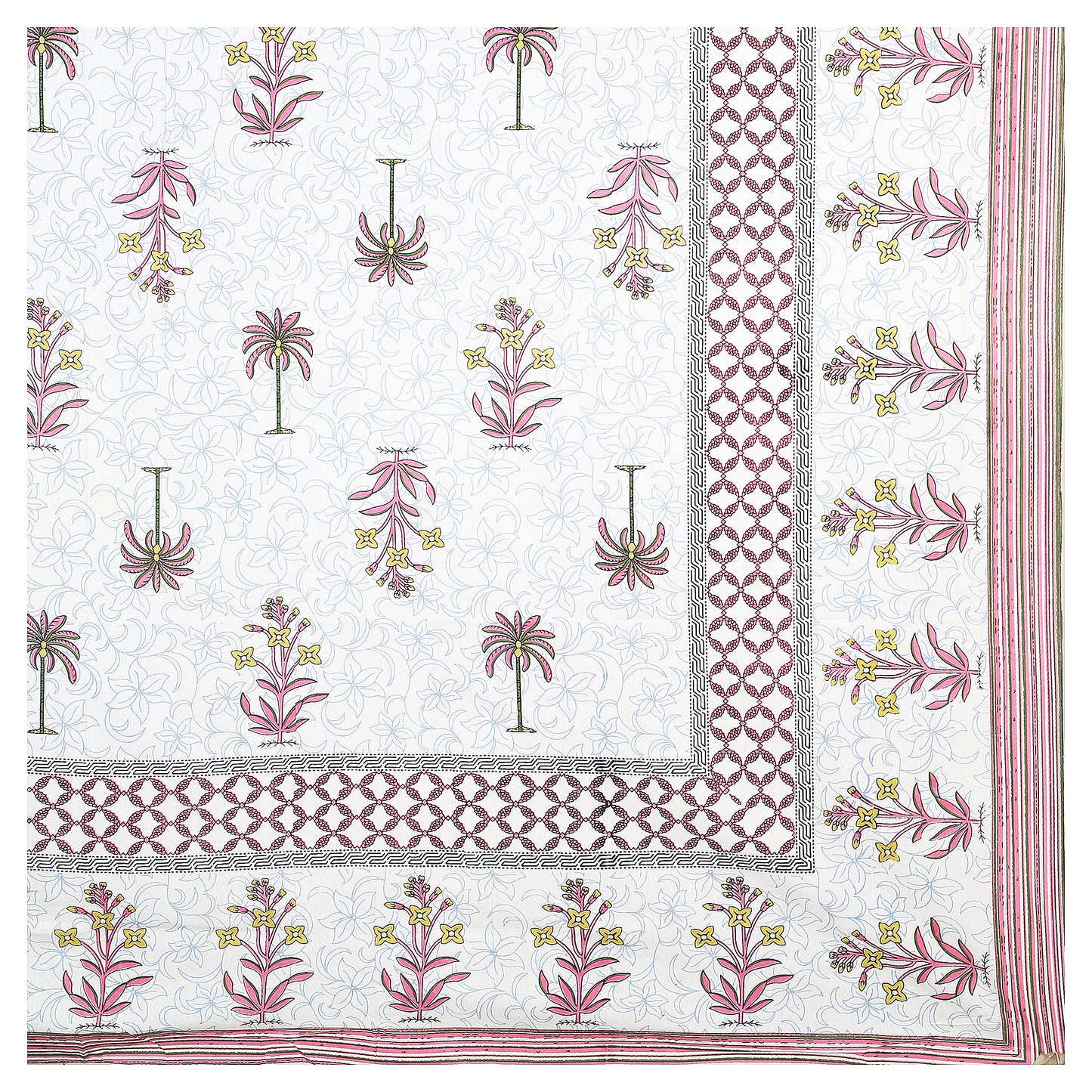 Garden of Jaipur – Premium Cotton Jaipuri Printed Double Bedsheet with 2 Pillow Covers
