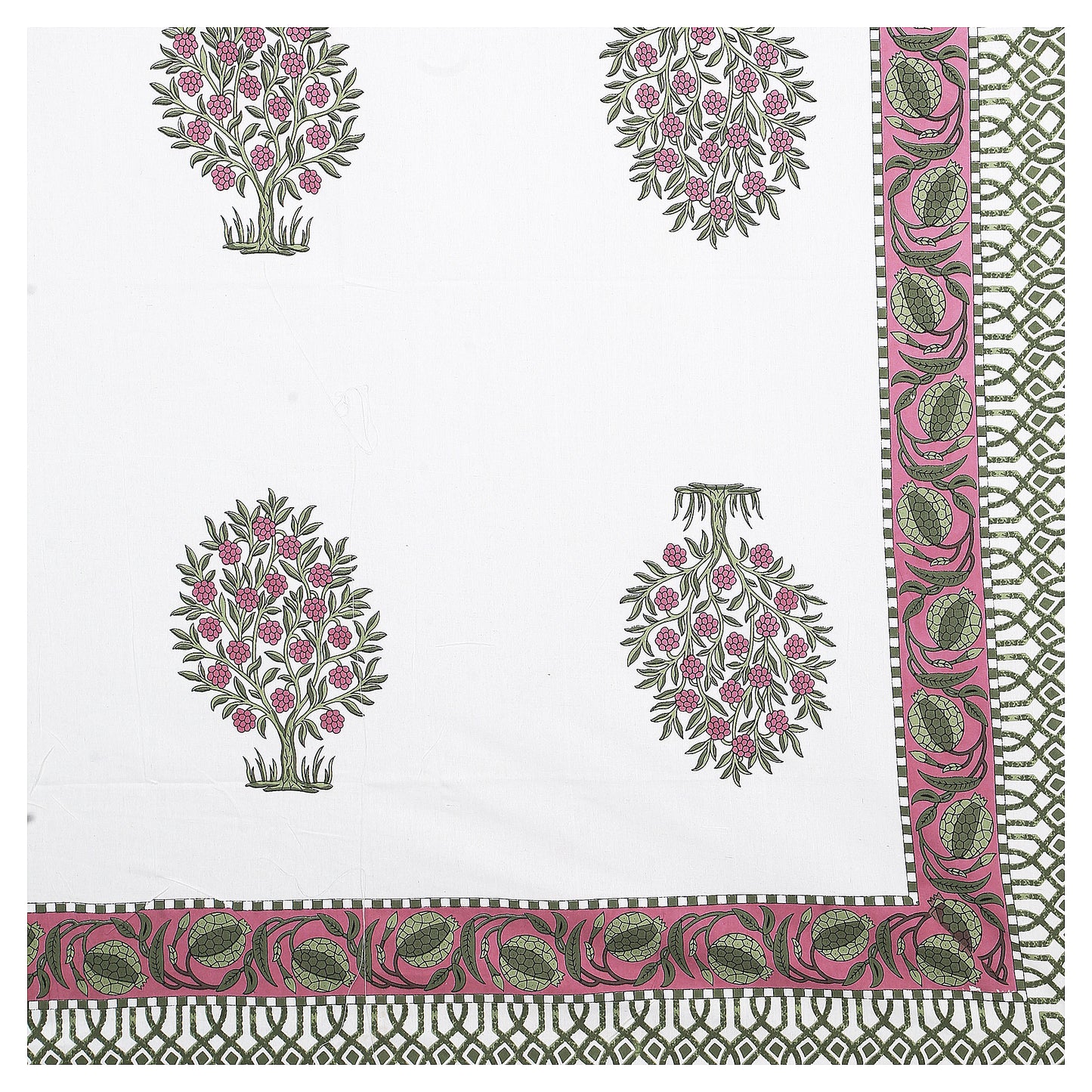 Rosewood Vibes – Premium Cotton Jaipuri Printed Double Bedsheet with 2 Pillow Covers