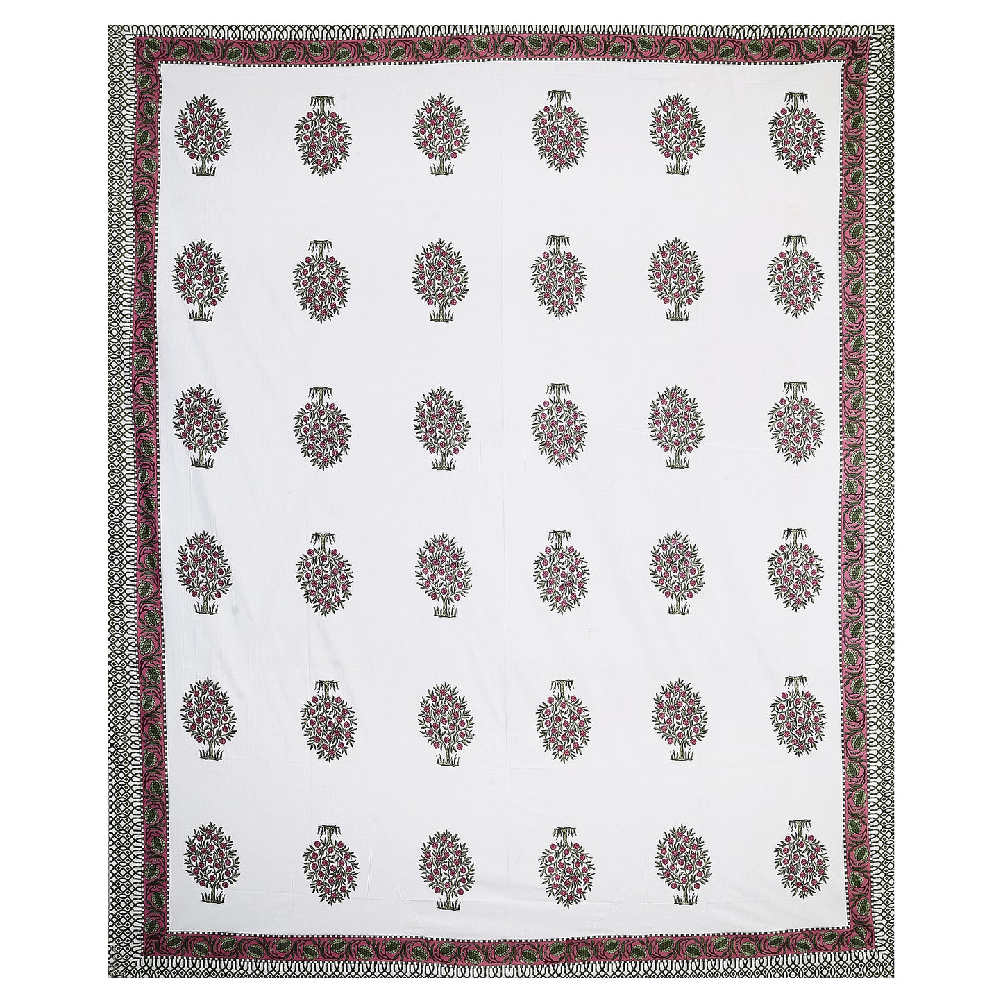 Rosewood Vibes – Premium Cotton Jaipuri Printed Double Bedsheet with 2 Pillow Covers